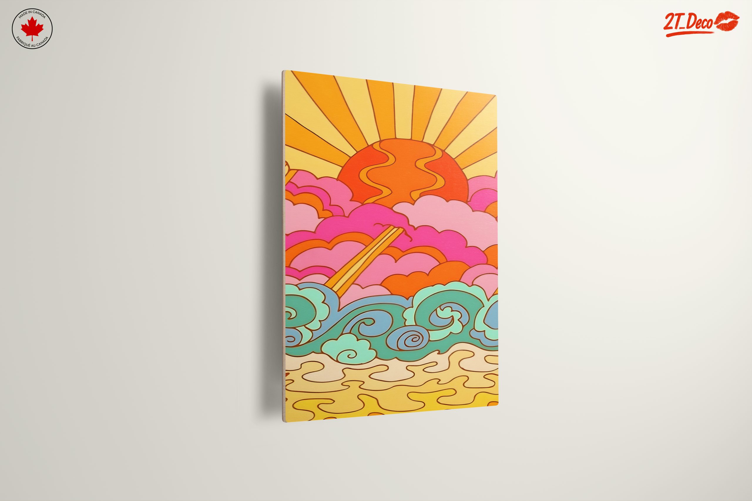 Vibrant Abstract Sunset and Waves Art - Image 13