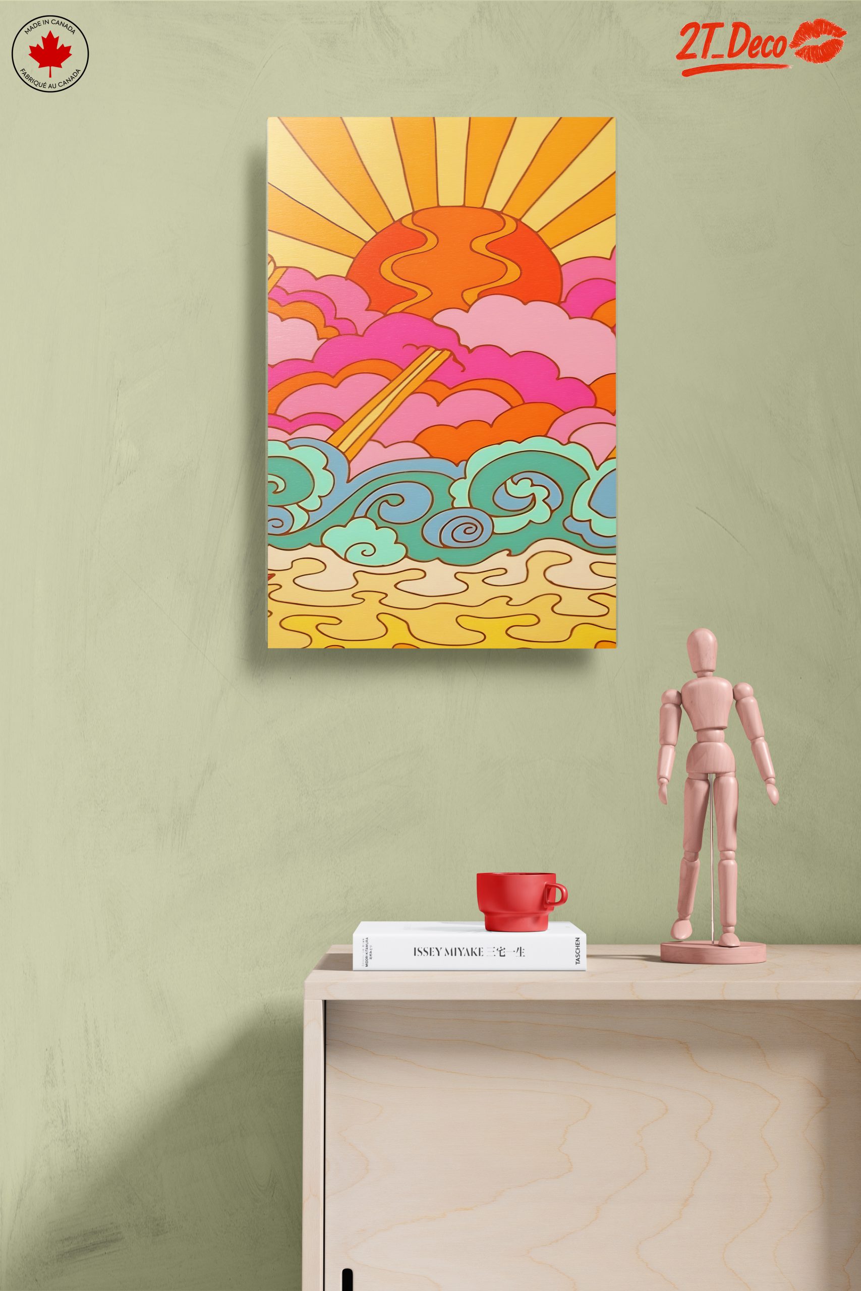 Vibrant Abstract Sunset and Waves Art - Image 14