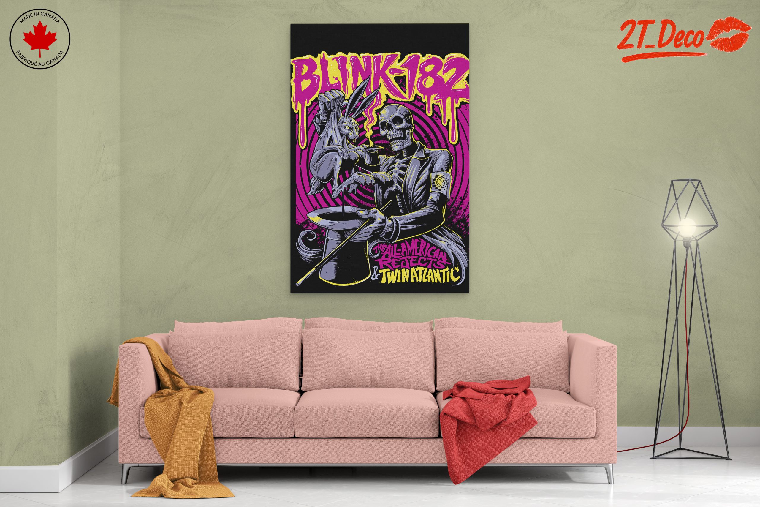 Blink-182 Artistic Design Featuring Skull and Rabbit - Image 2