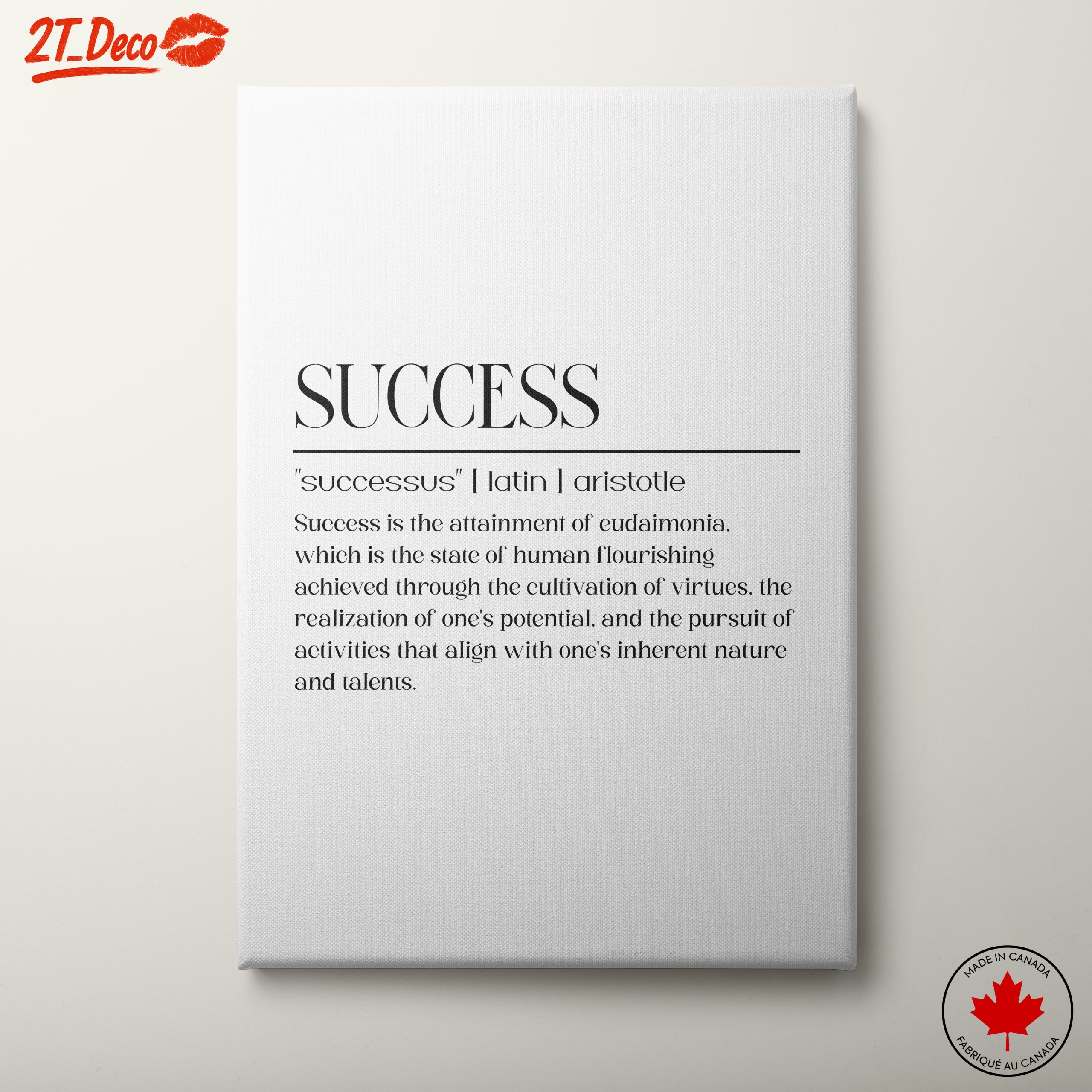 Inspiring Success Quote Wall Art