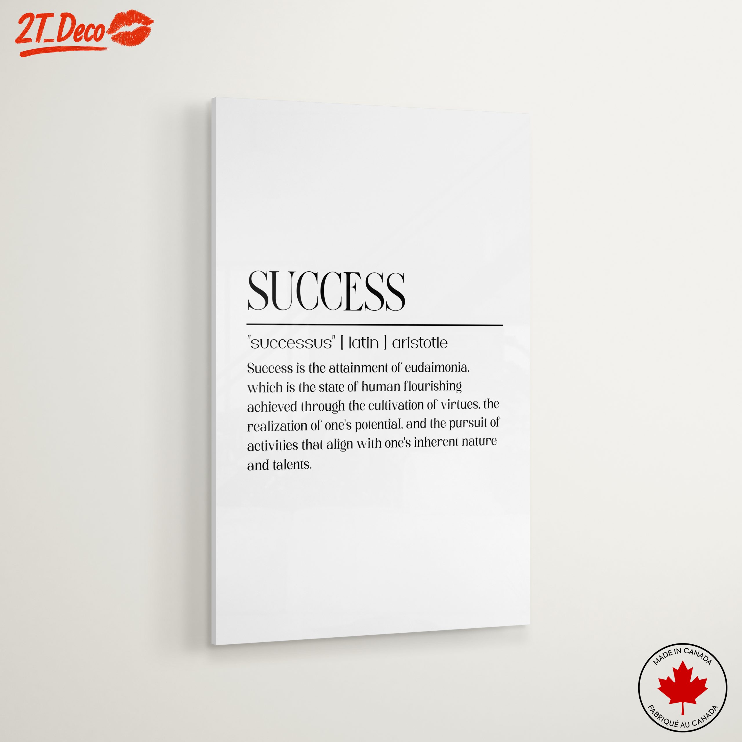 Inspiring Success Quote Wall Art - Image 6