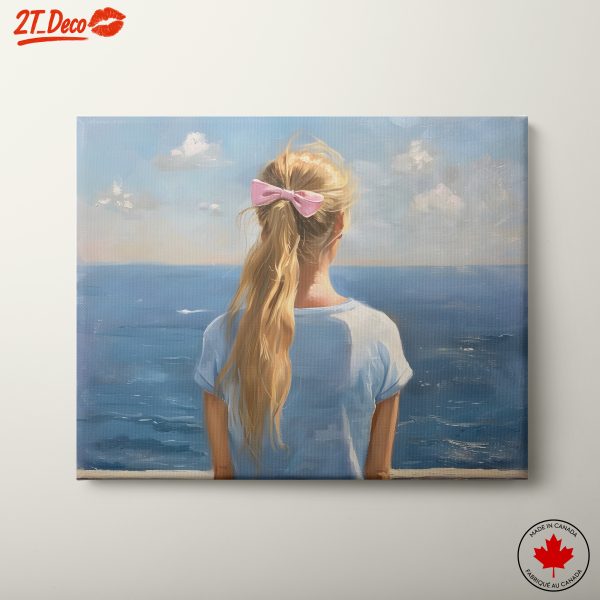 Woman Gazing at Ocean Landscape