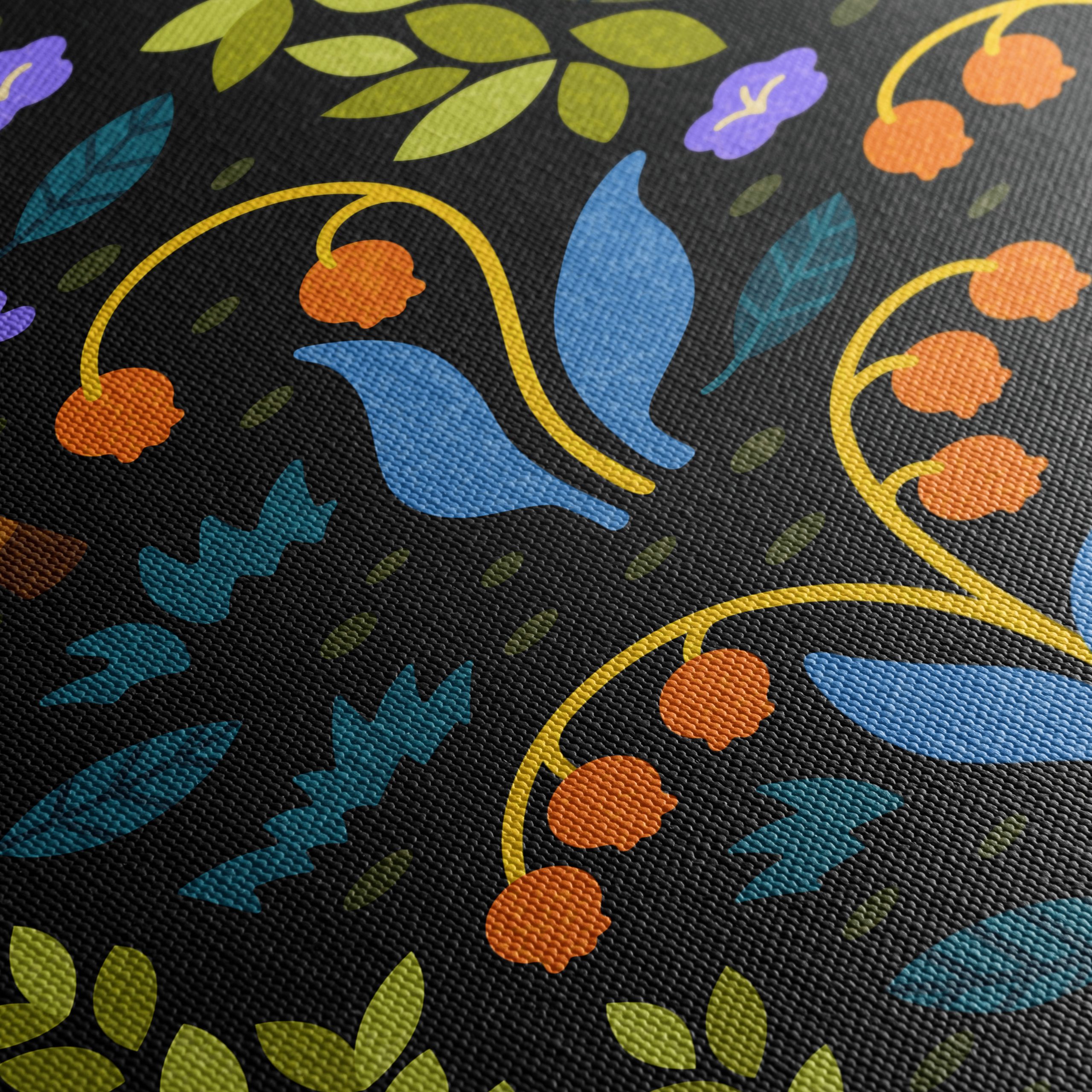 Stylized Deer and Floral Forest Art - Image 5
