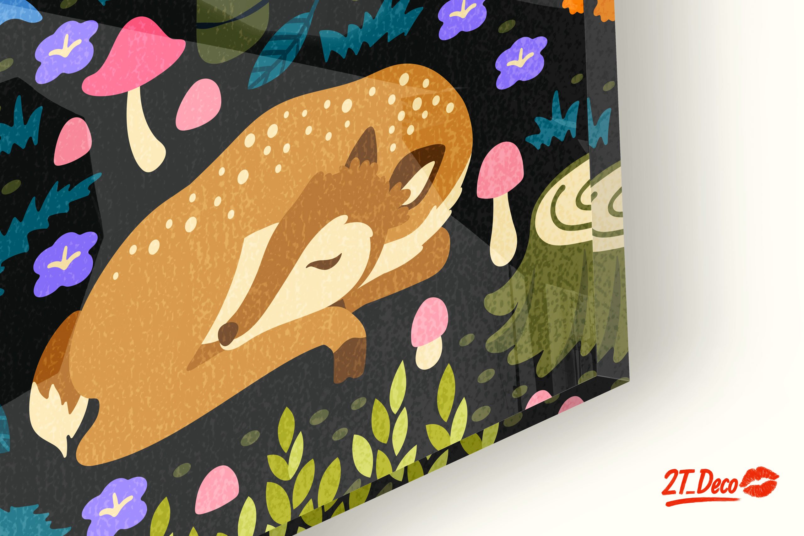 Stylized Deer and Floral Forest Art - Image 9