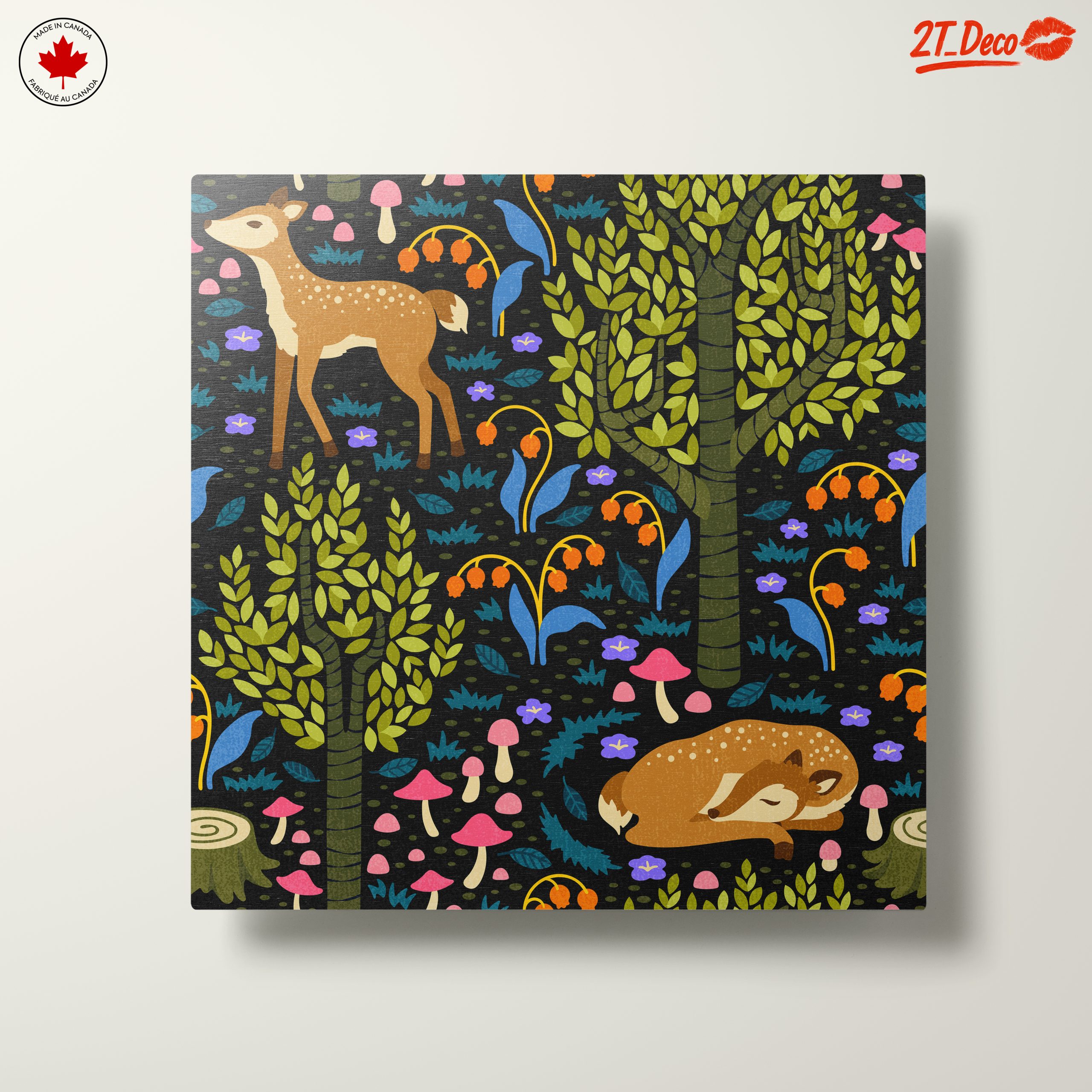 Stylized Deer and Floral Forest Art - Image 10