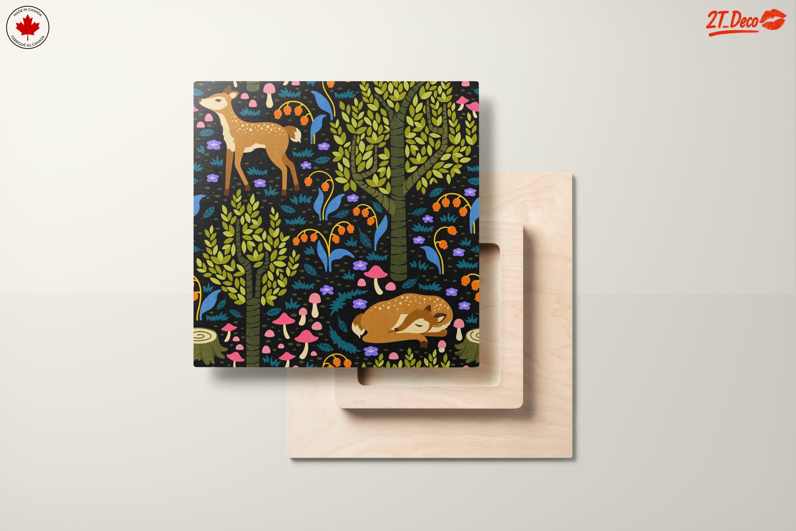 Stylized Deer and Floral Forest Art - Image 11