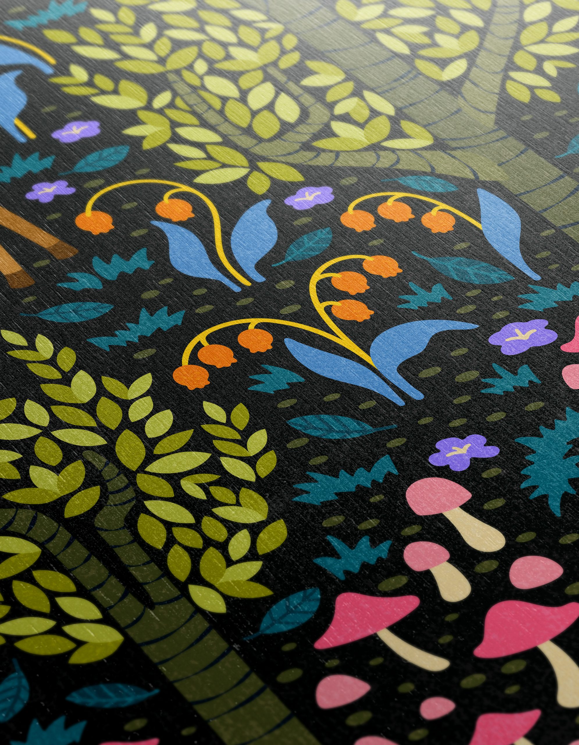 Stylized Deer and Floral Forest Art - Image 12