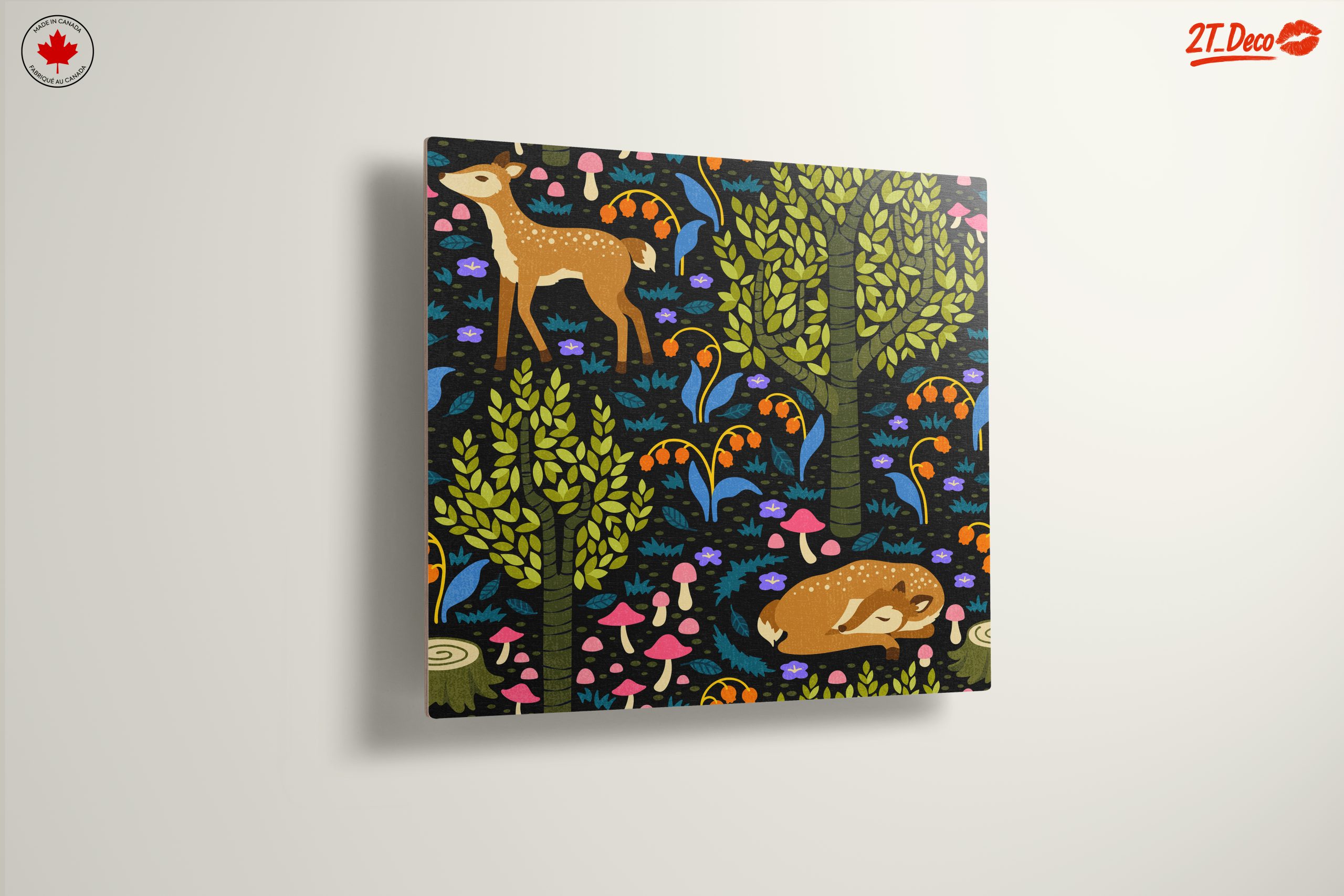 Stylized Deer and Floral Forest Art - Image 13