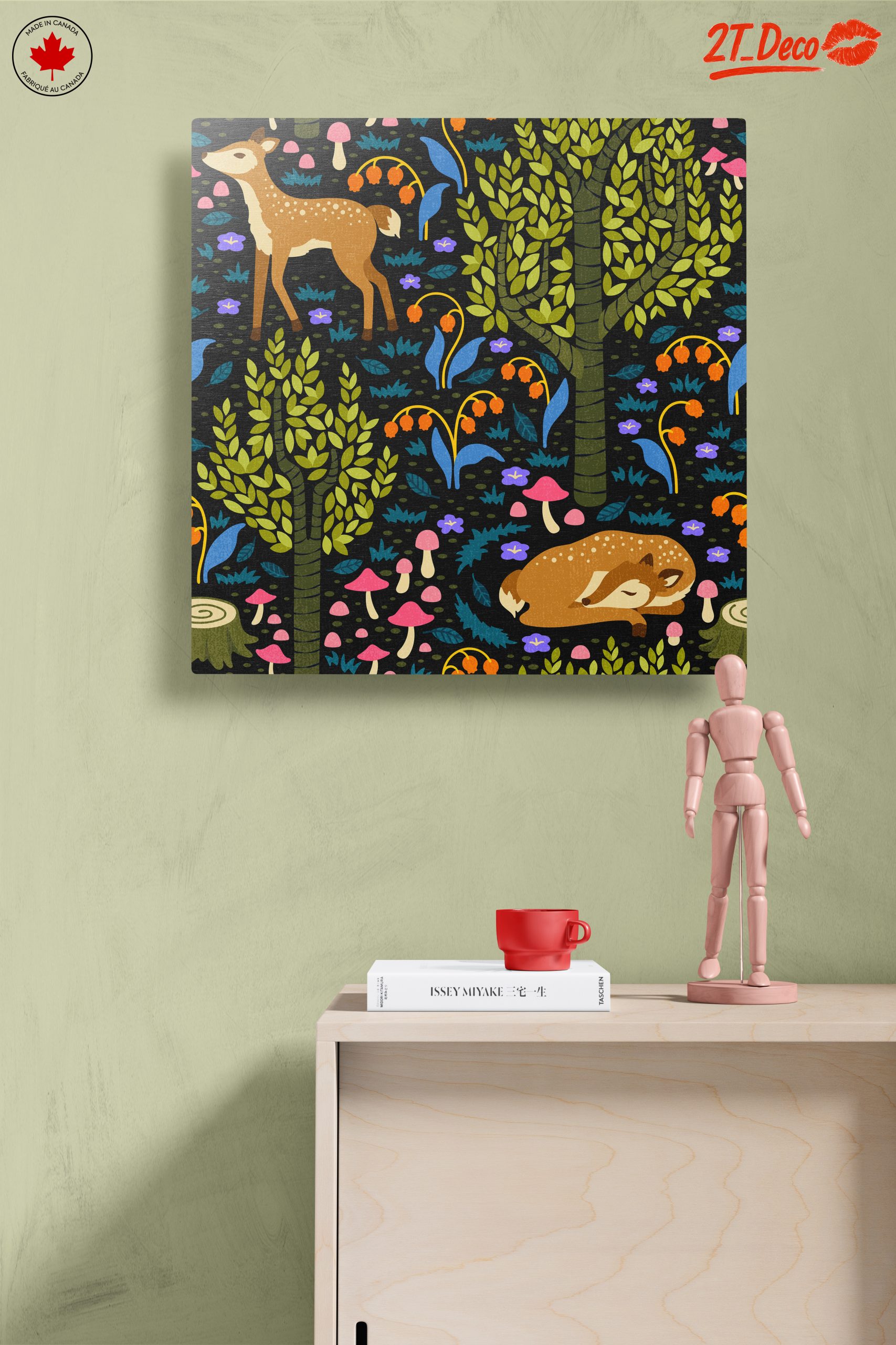 Stylized Deer and Floral Forest Art - Image 14