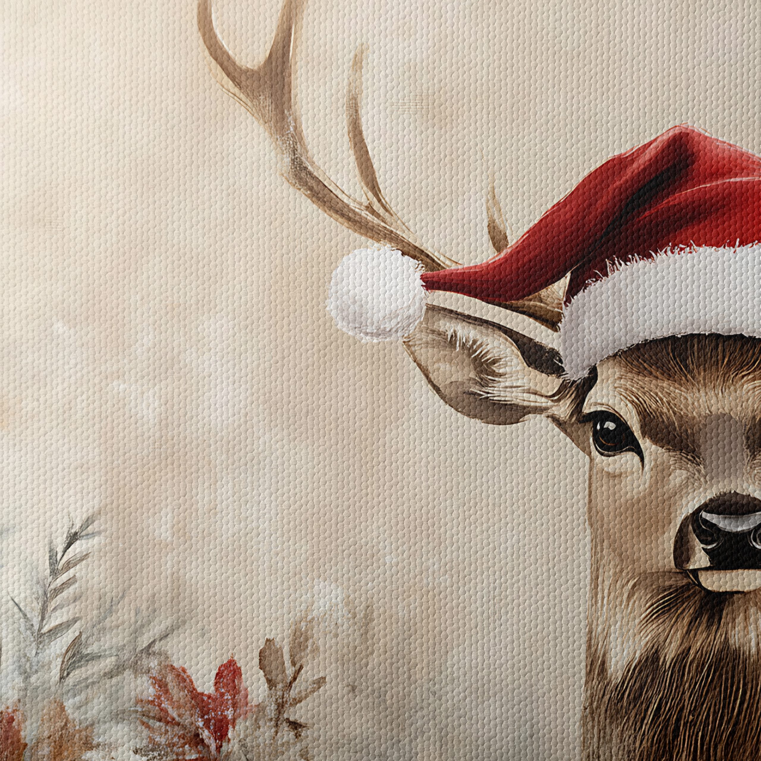Whimsical Deer in Santa Hat - Image 4