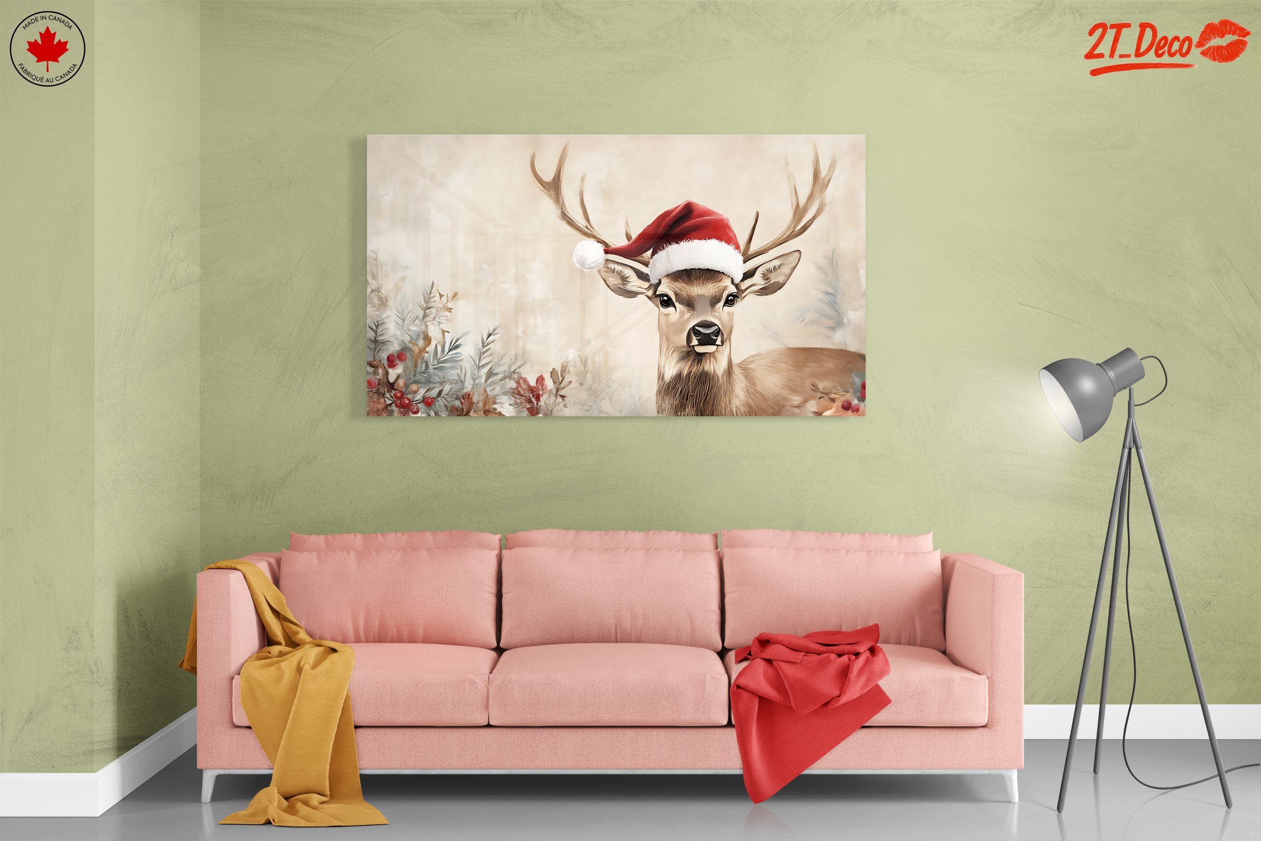 Whimsical Deer in Santa Hat - Image 7