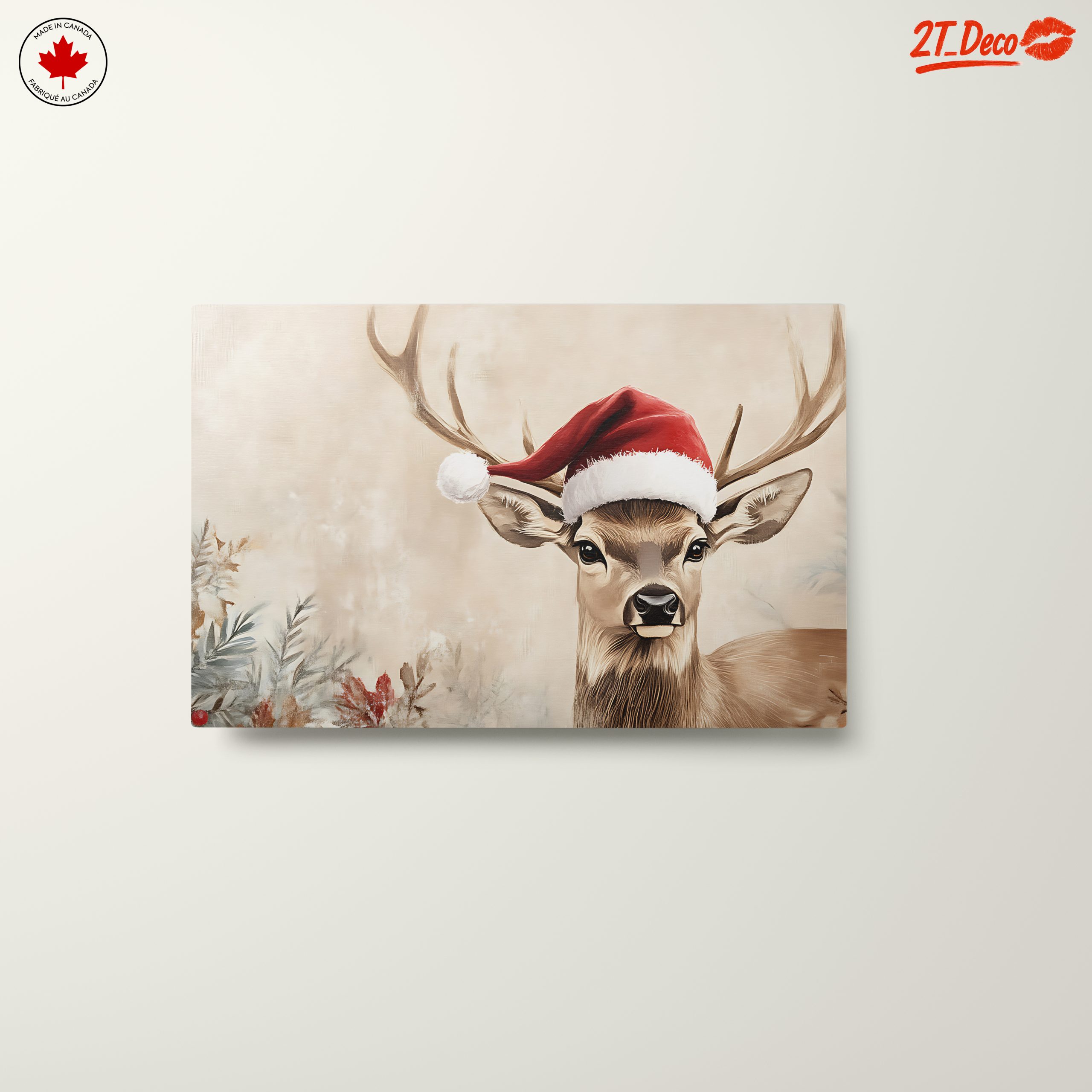 Whimsical Deer in Santa Hat - Image 10