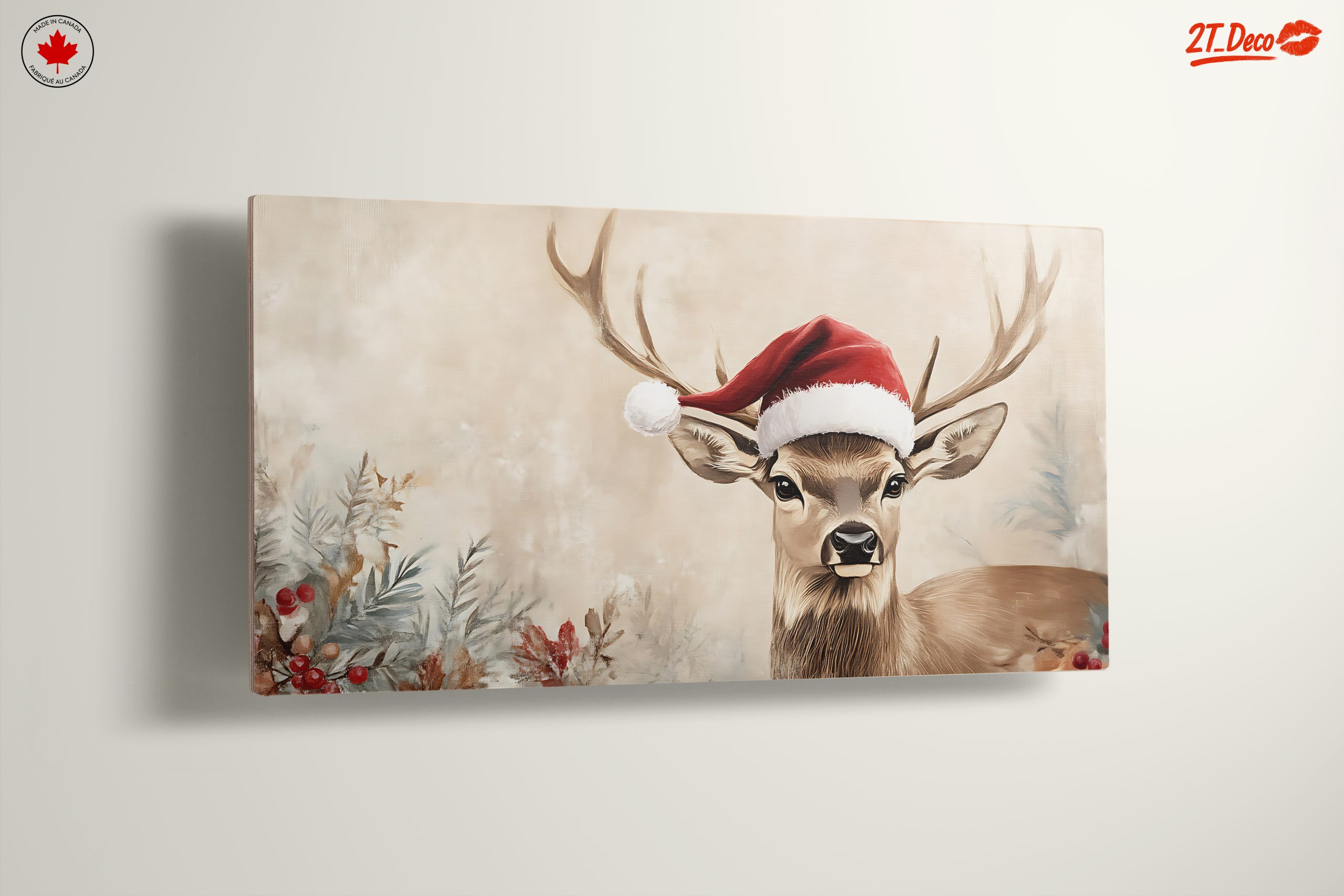 Whimsical Deer in Santa Hat - Image 13
