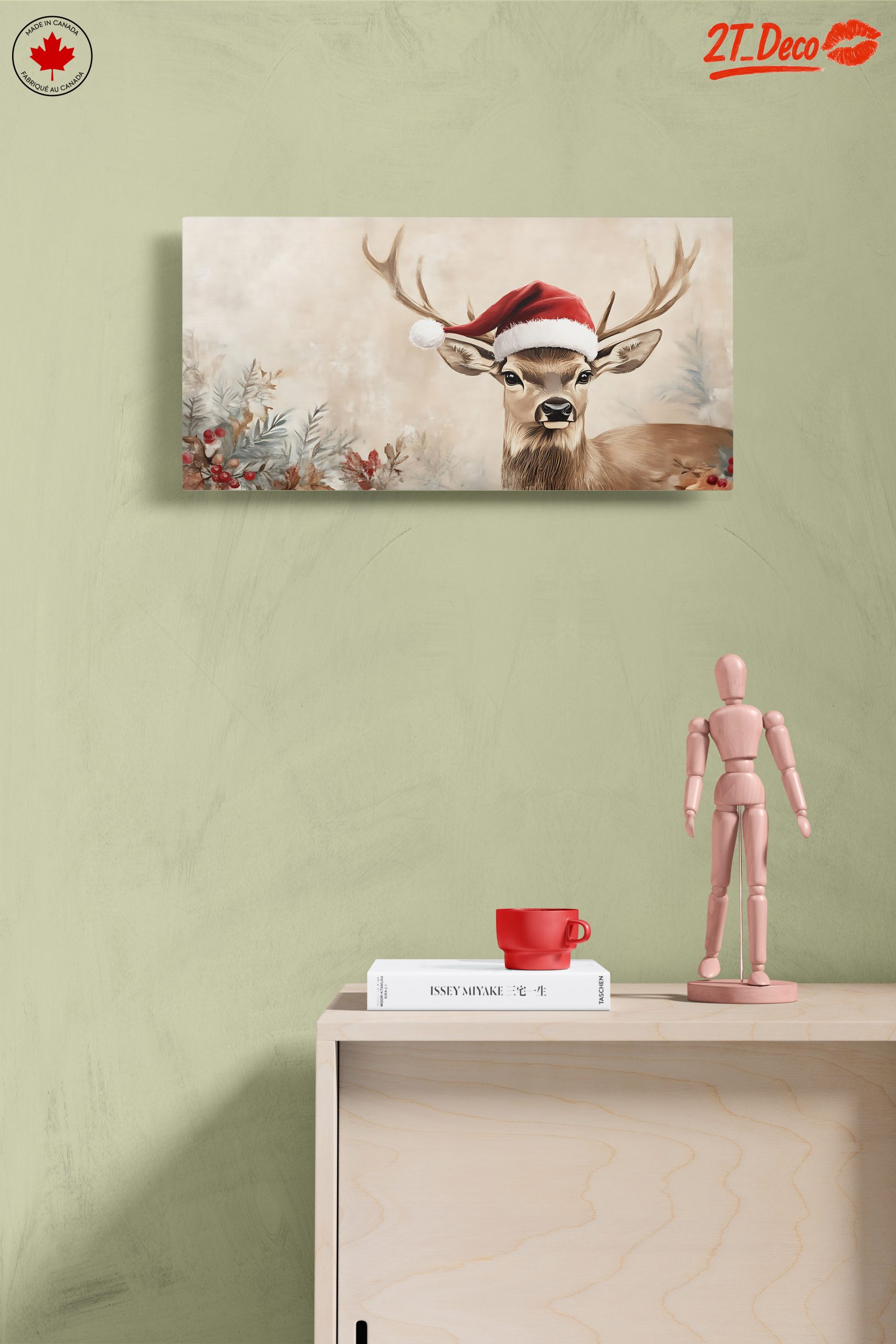 Whimsical Deer in Santa Hat - Image 14