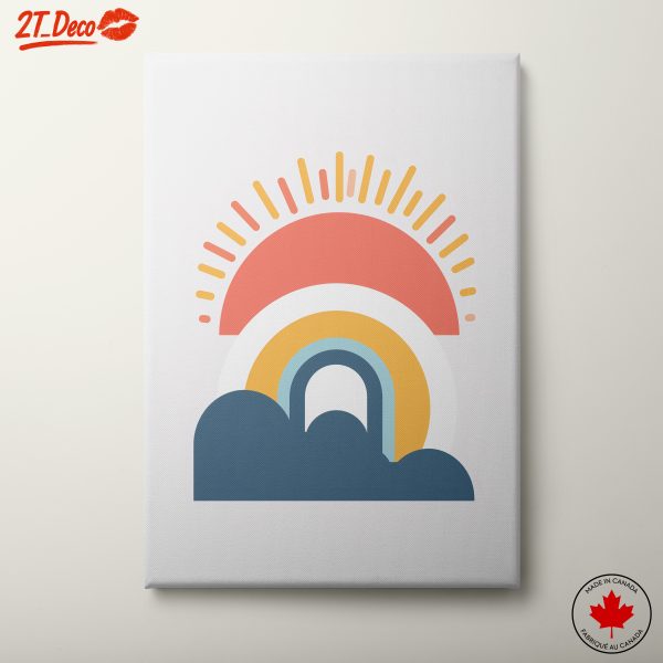 Colorful Abstract Design With Sunshine and Rainbow