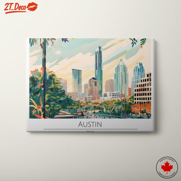 Stylized Cityscape of Austin in Texas