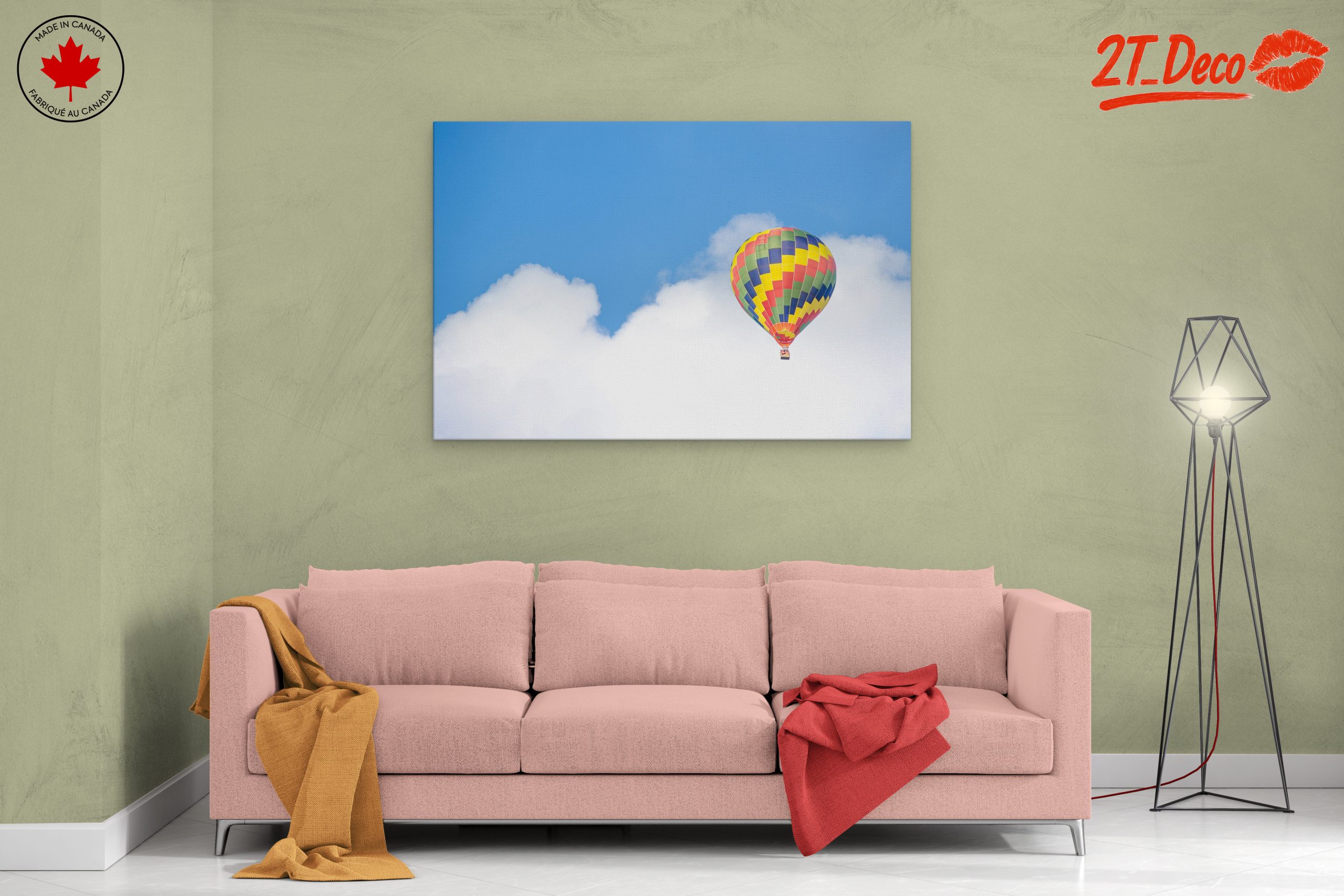 Vibrant Hot Air Balloon in Sky - Image 2