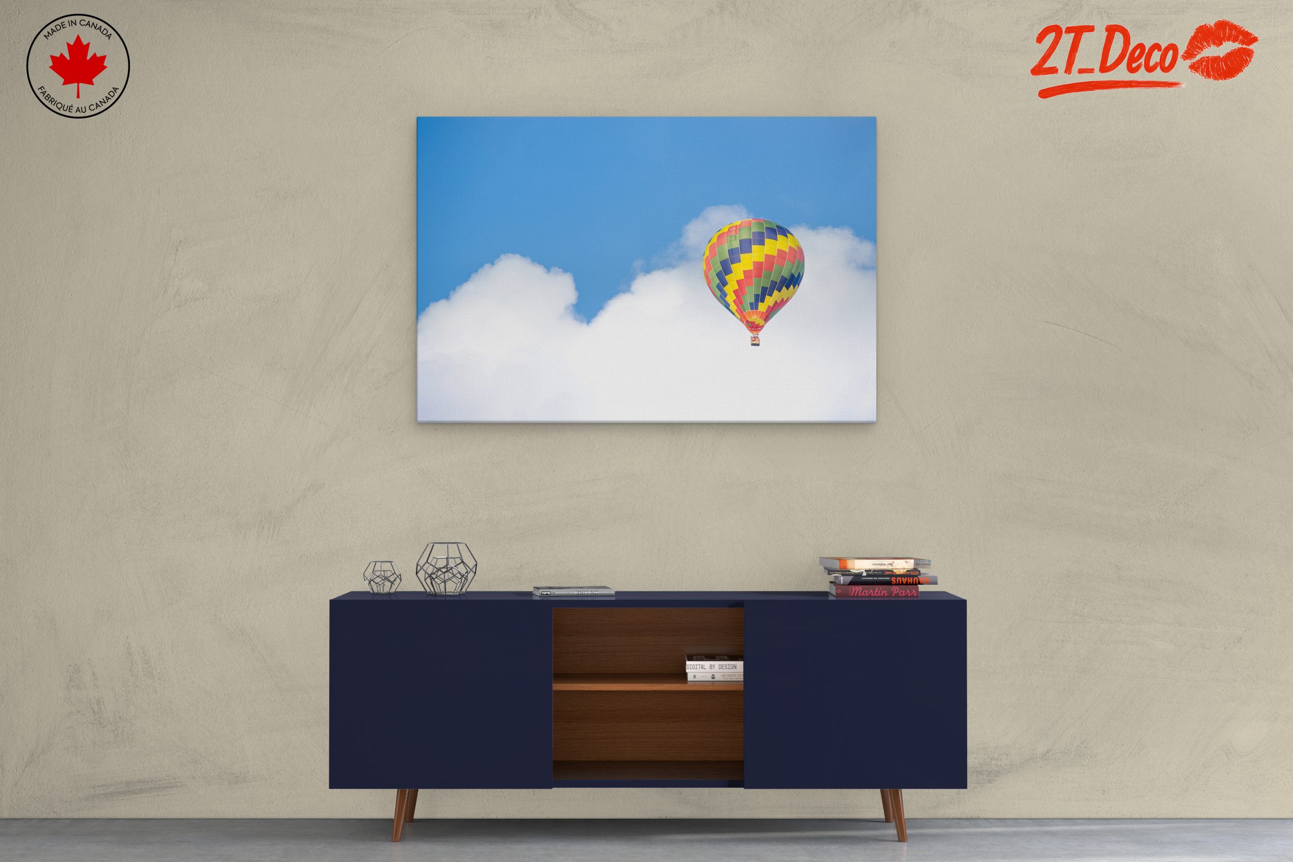 Vibrant Hot Air Balloon in Sky - Image 3