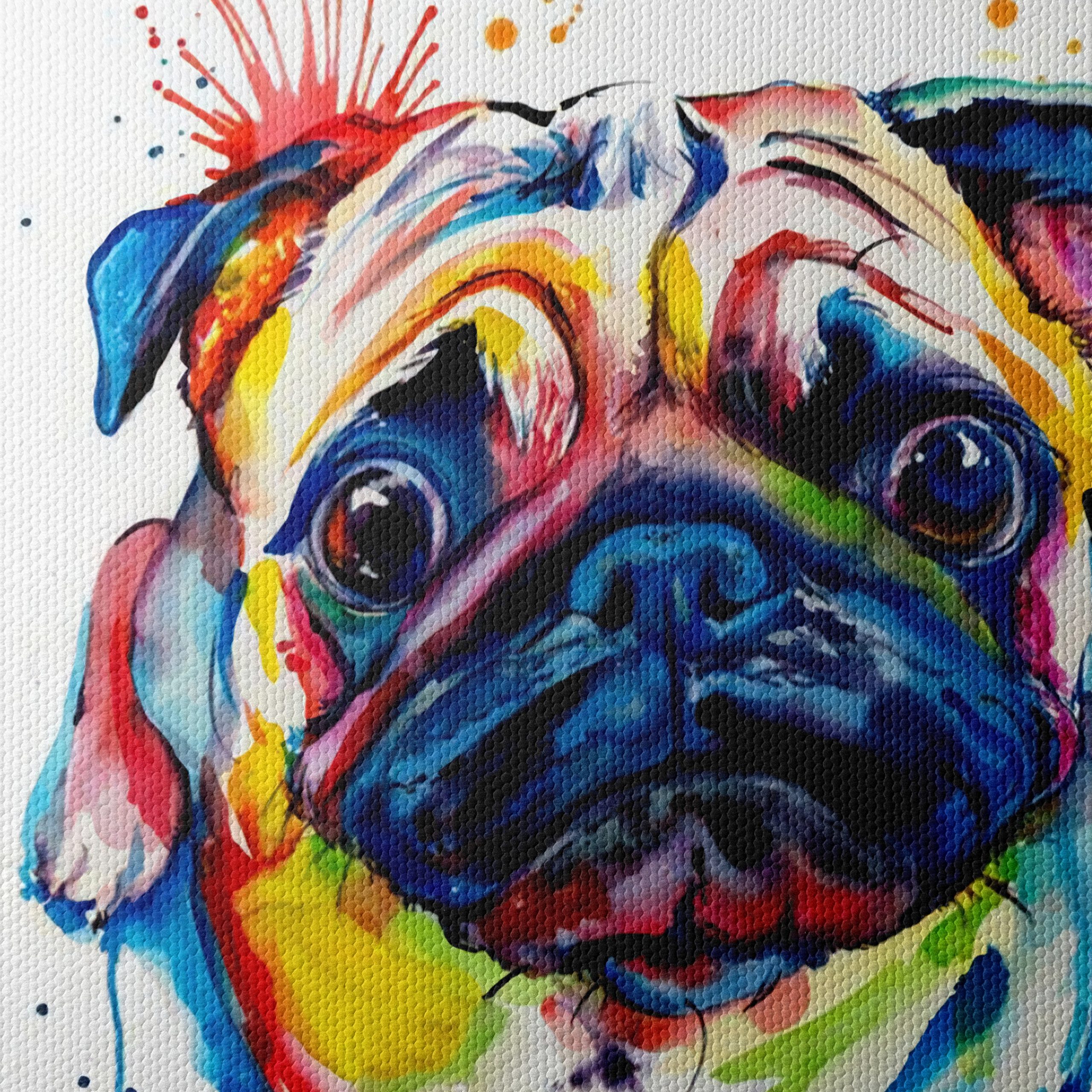 Colorful Pug Portrait Wall Art - Image 4