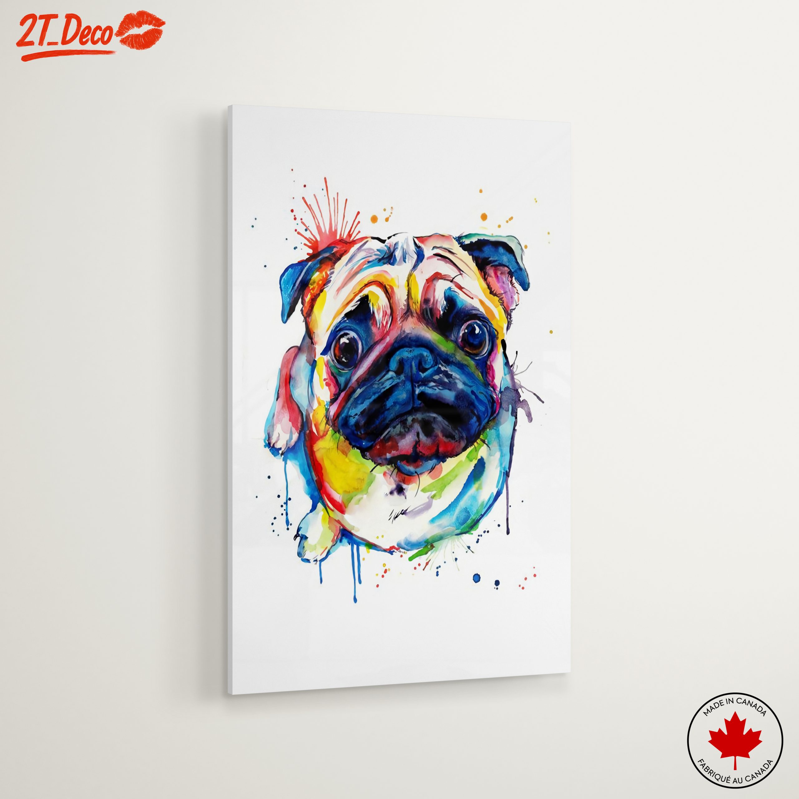 Colorful Pug Portrait Wall Art - Image 6