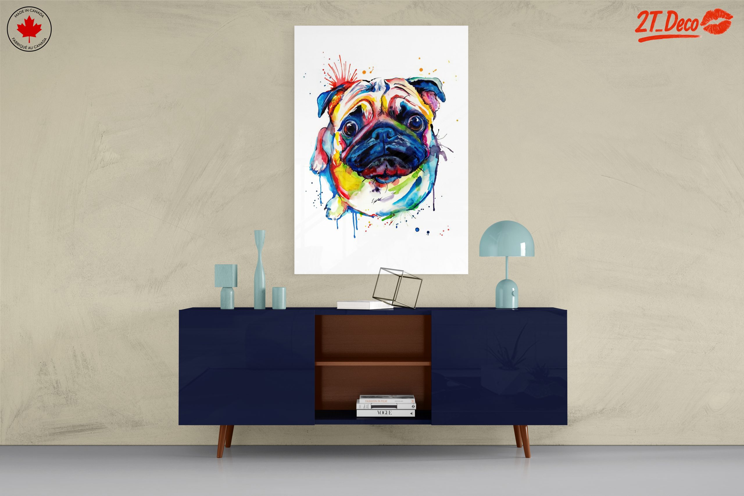 Colorful Pug Portrait Wall Art - Image 8