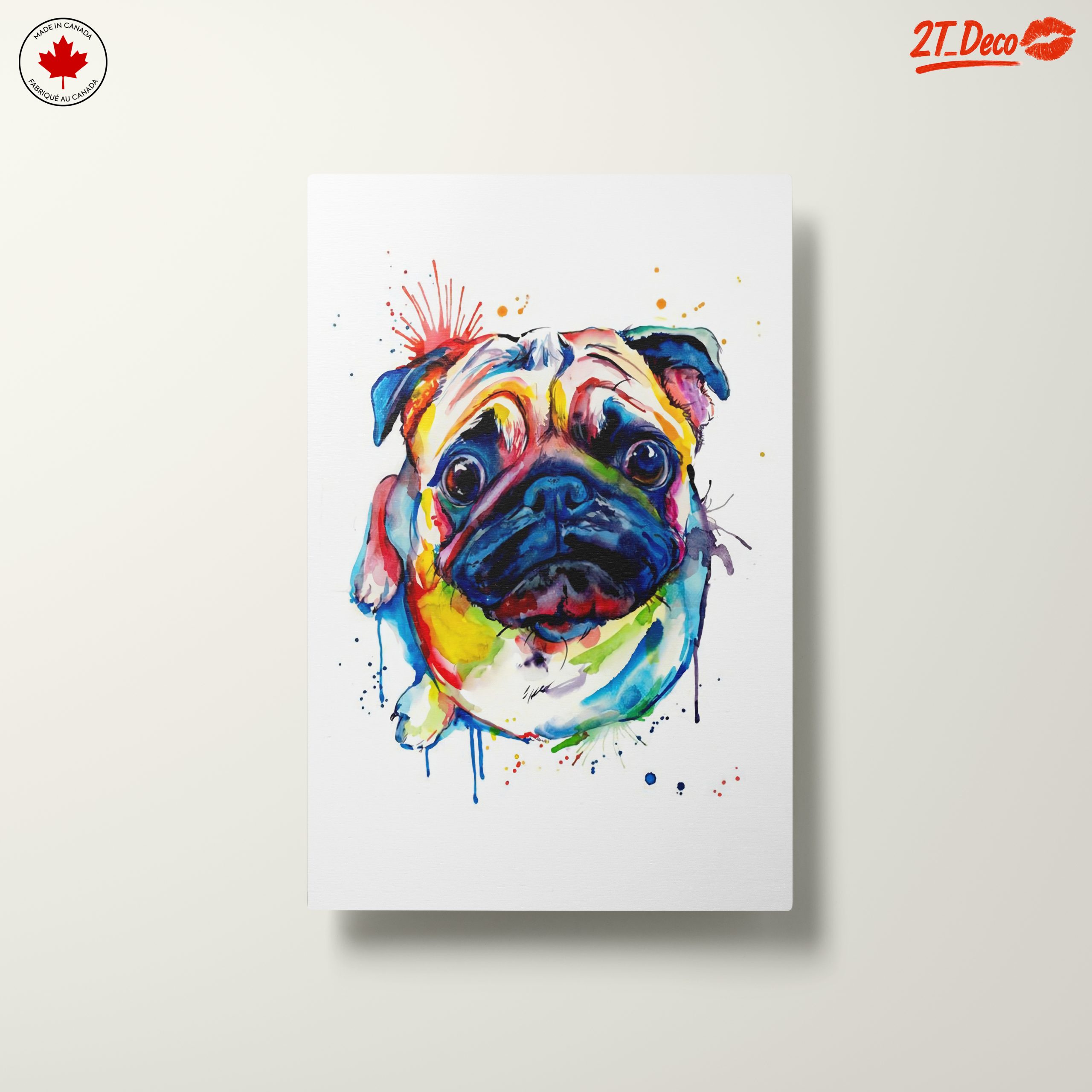 Colorful Pug Portrait Wall Art - Image 10