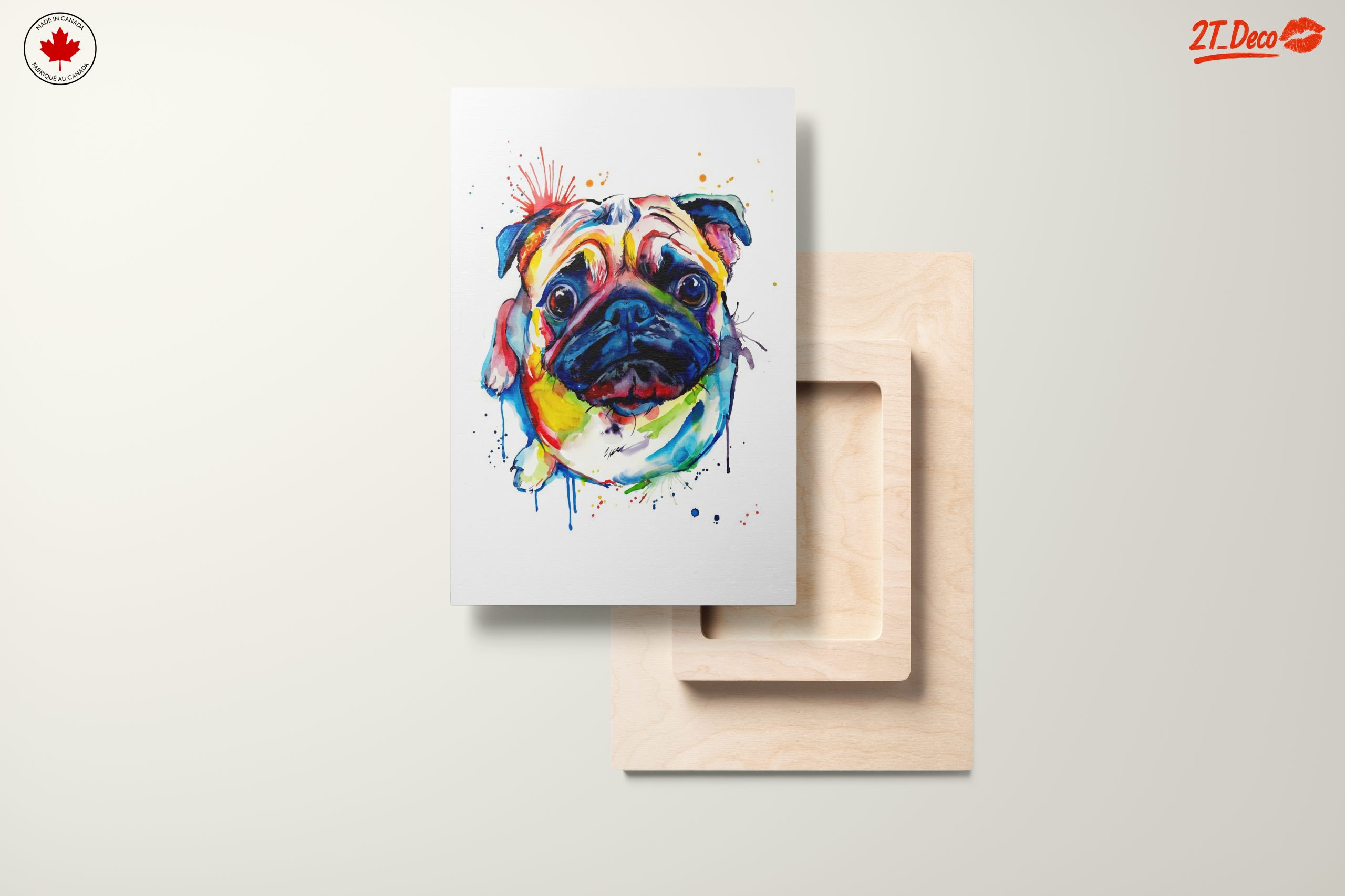 Colorful Pug Portrait Wall Art - Image 11