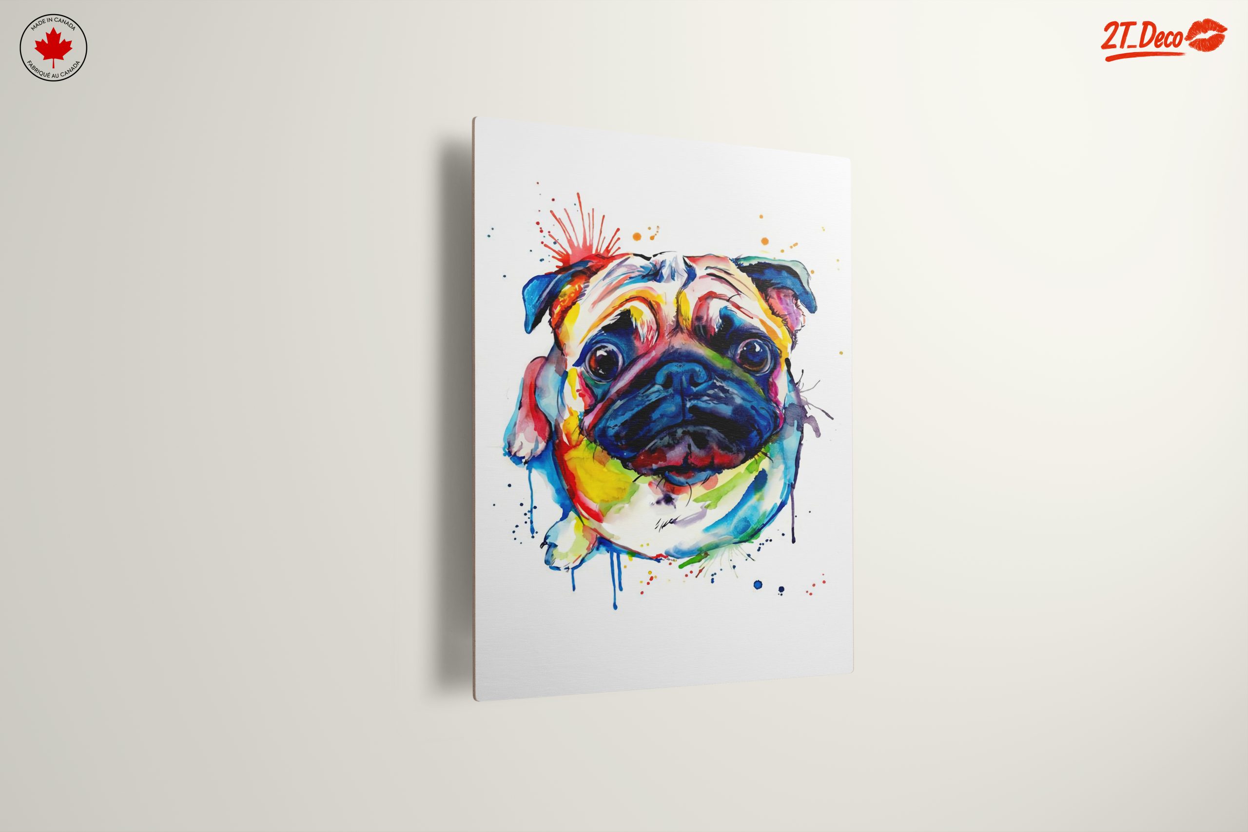 Colorful Pug Portrait Wall Art - Image 13