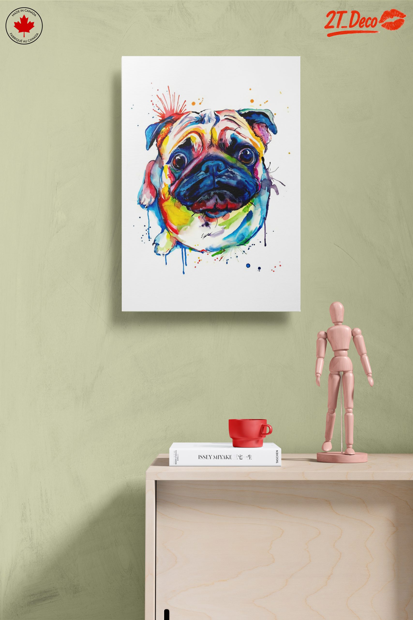 Colorful Pug Portrait Wall Art - Image 14
