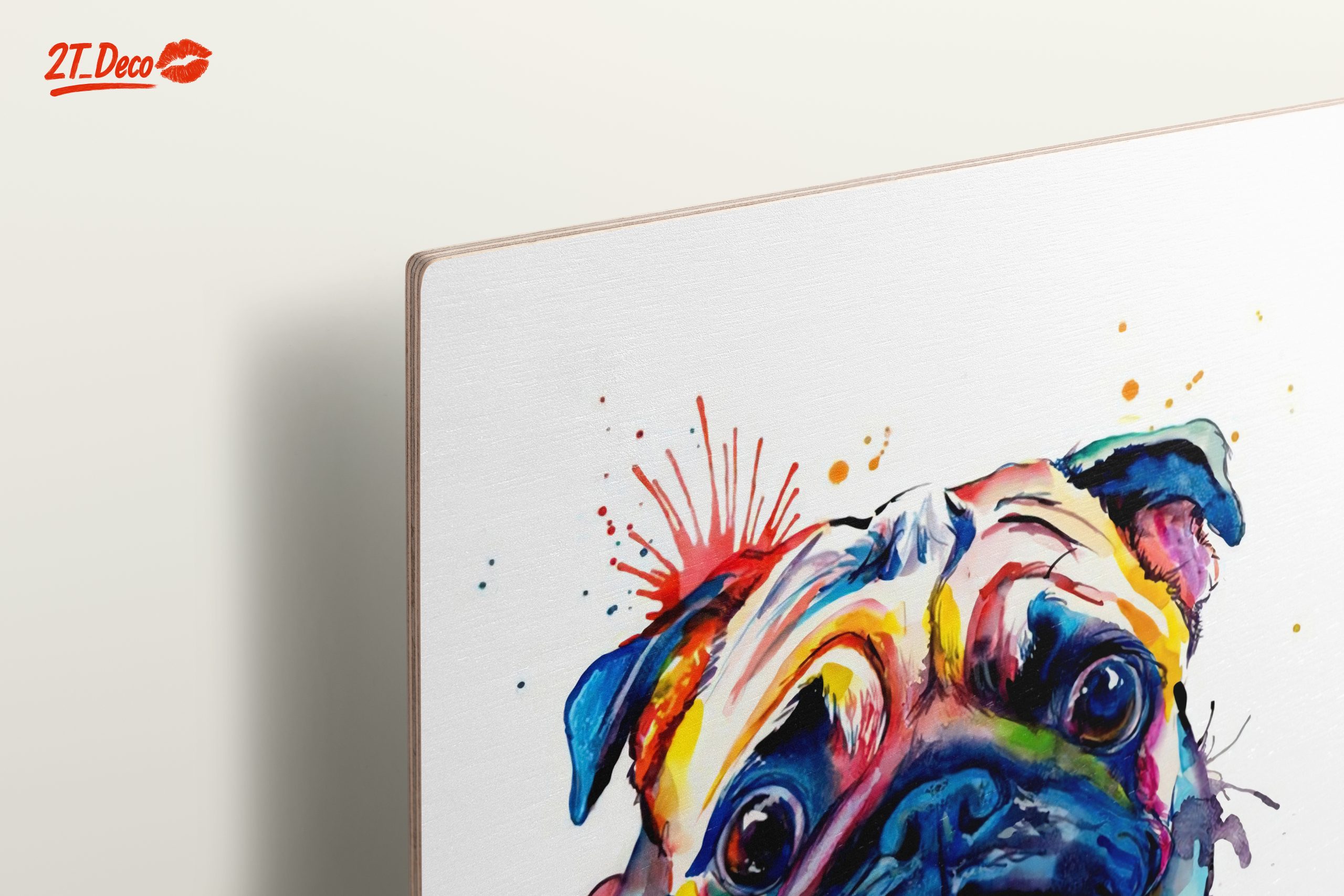 Colorful Pug Portrait Wall Art - Image 15
