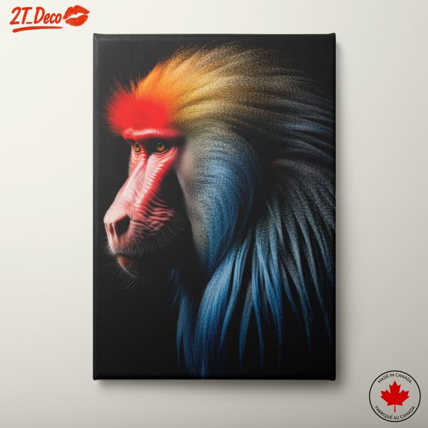 Vibrant Baboon Portrait Wall Art