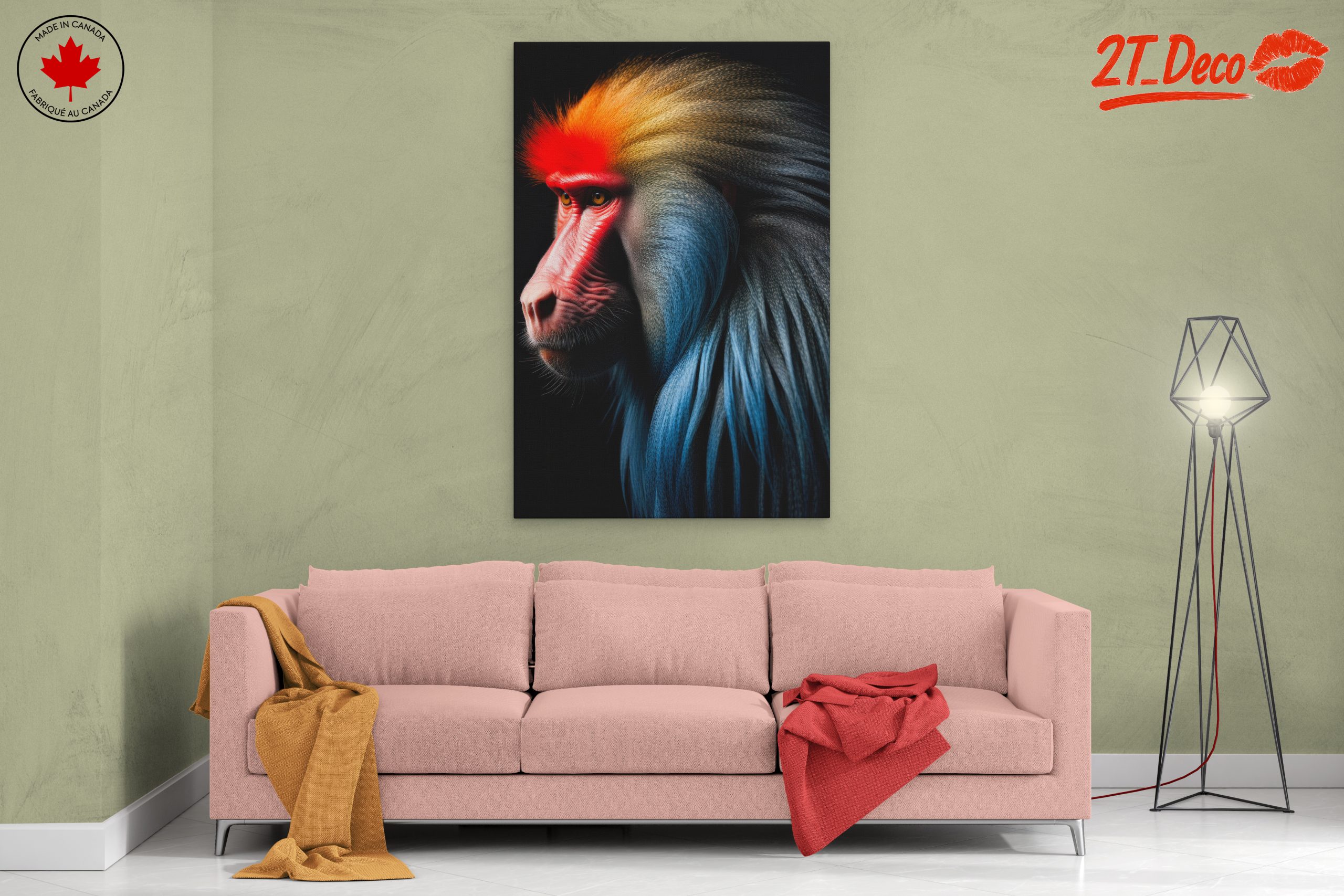 Vibrant Baboon Portrait Wall Art - Image 2