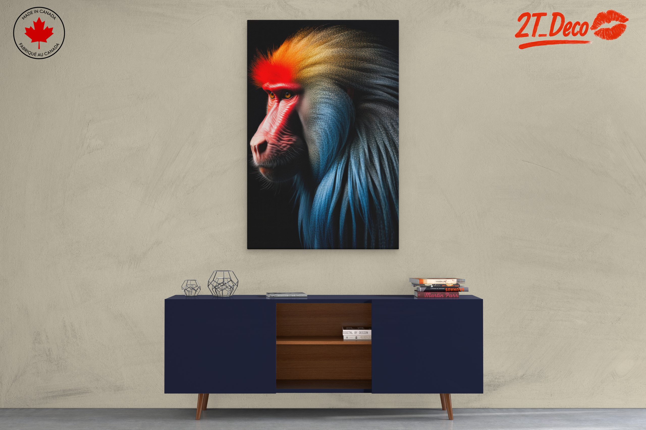 Vibrant Baboon Portrait Wall Art - Image 3