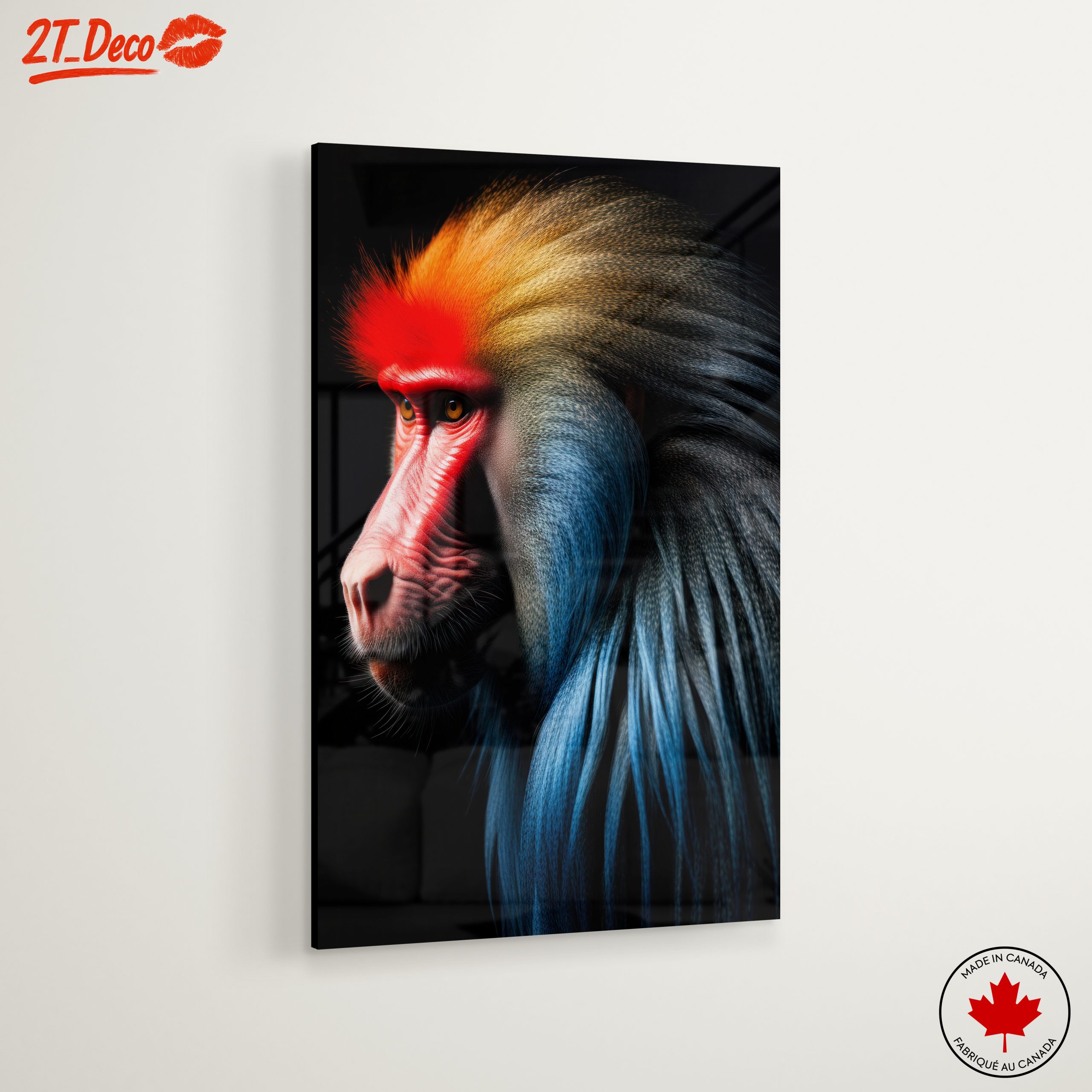 Vibrant Baboon Portrait Wall Art - Image 6