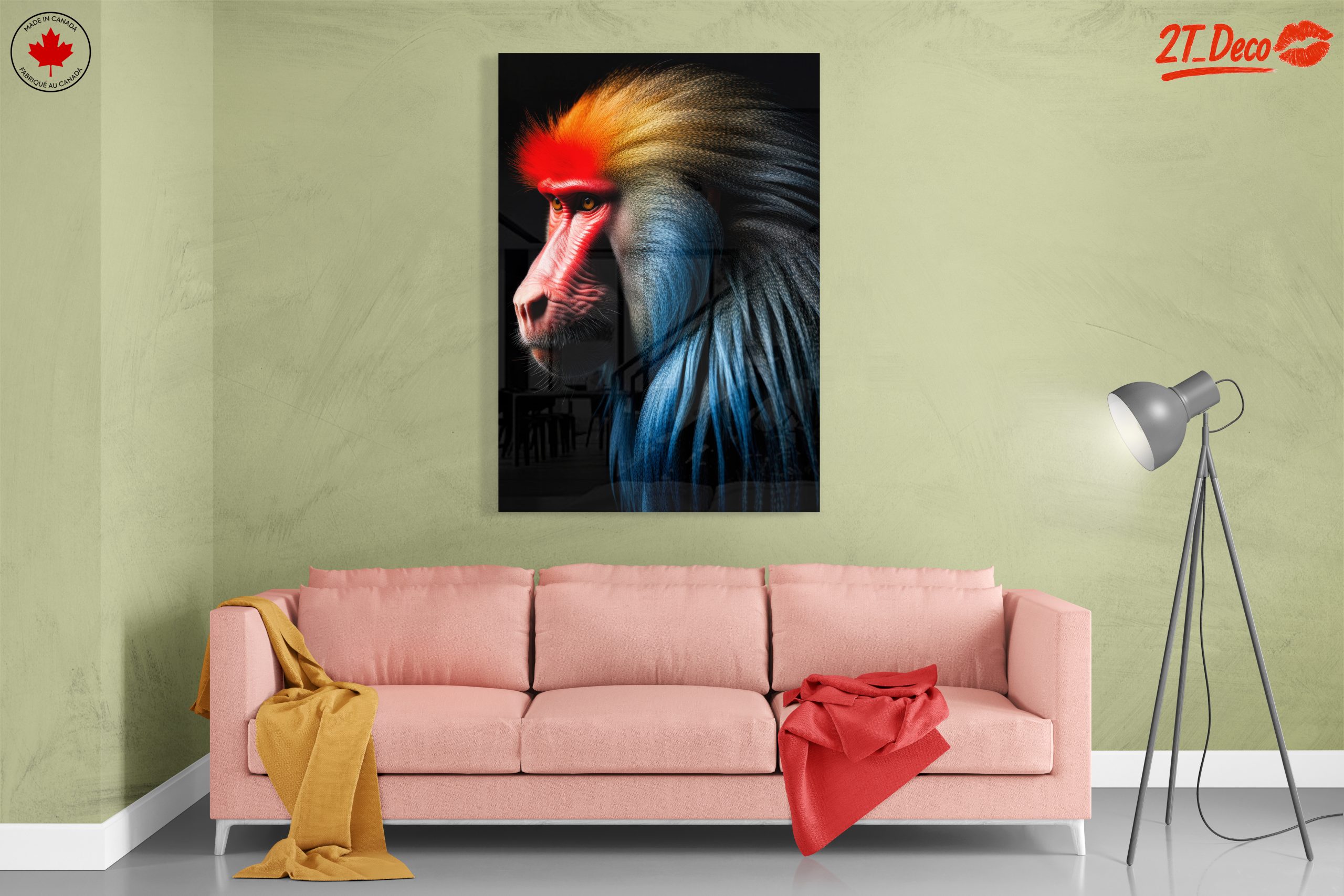 Vibrant Baboon Portrait Wall Art - Image 7