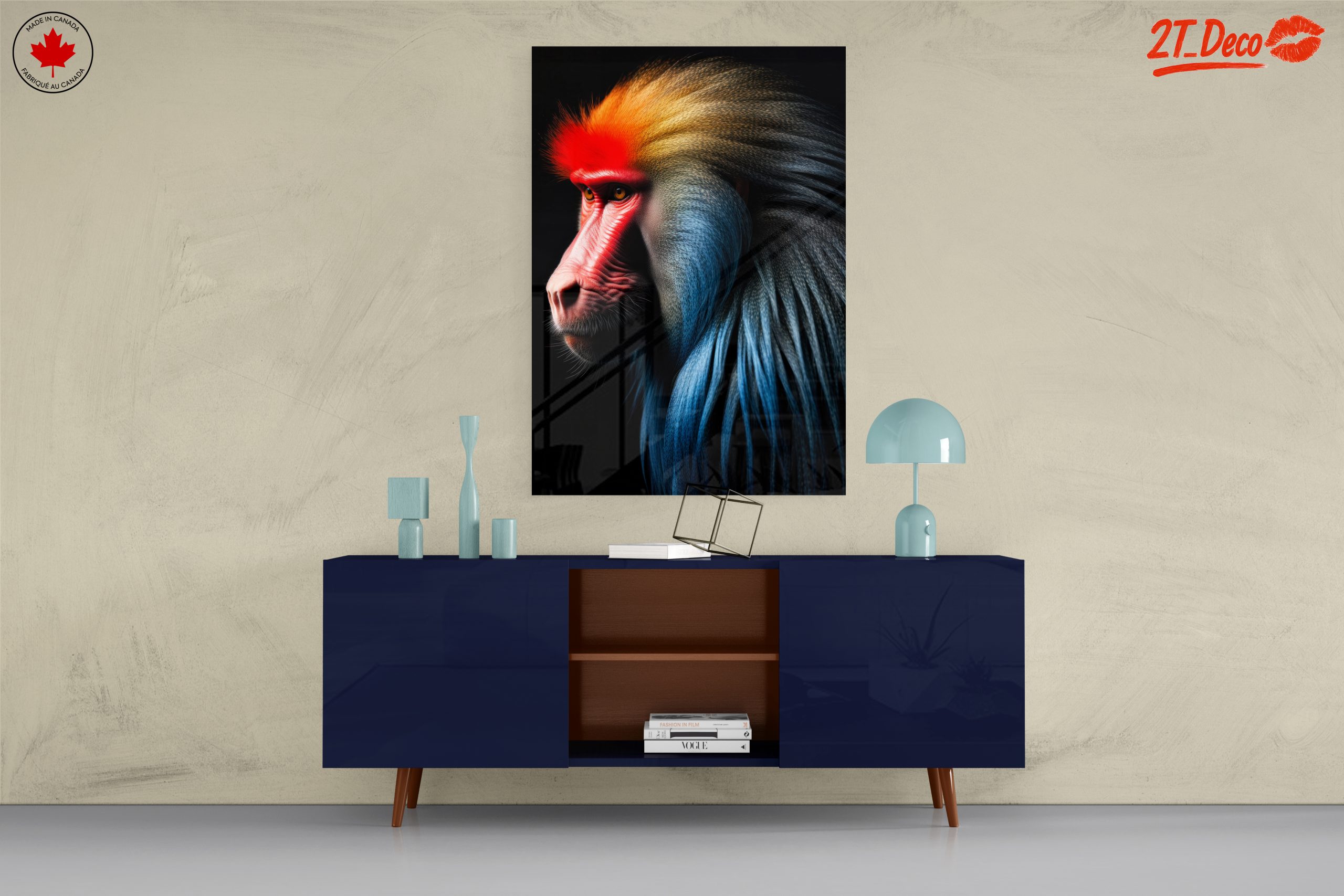 Vibrant Baboon Portrait Wall Art - Image 8