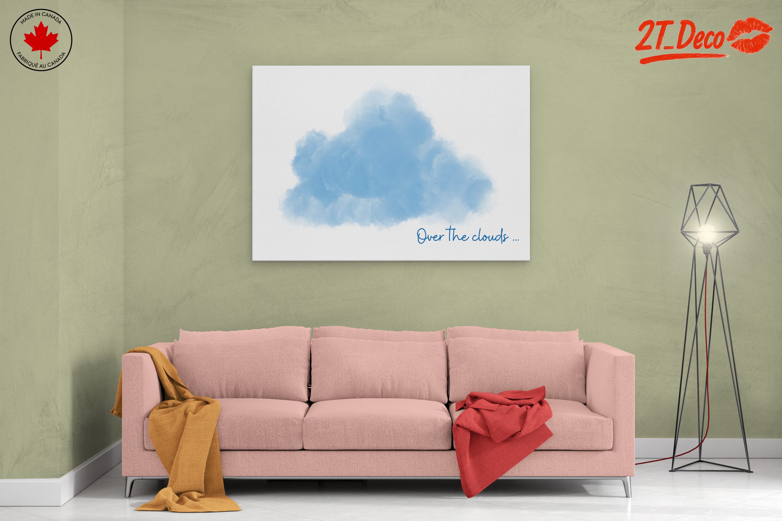 Whimsical Blue Cloud Artwork - Image 2