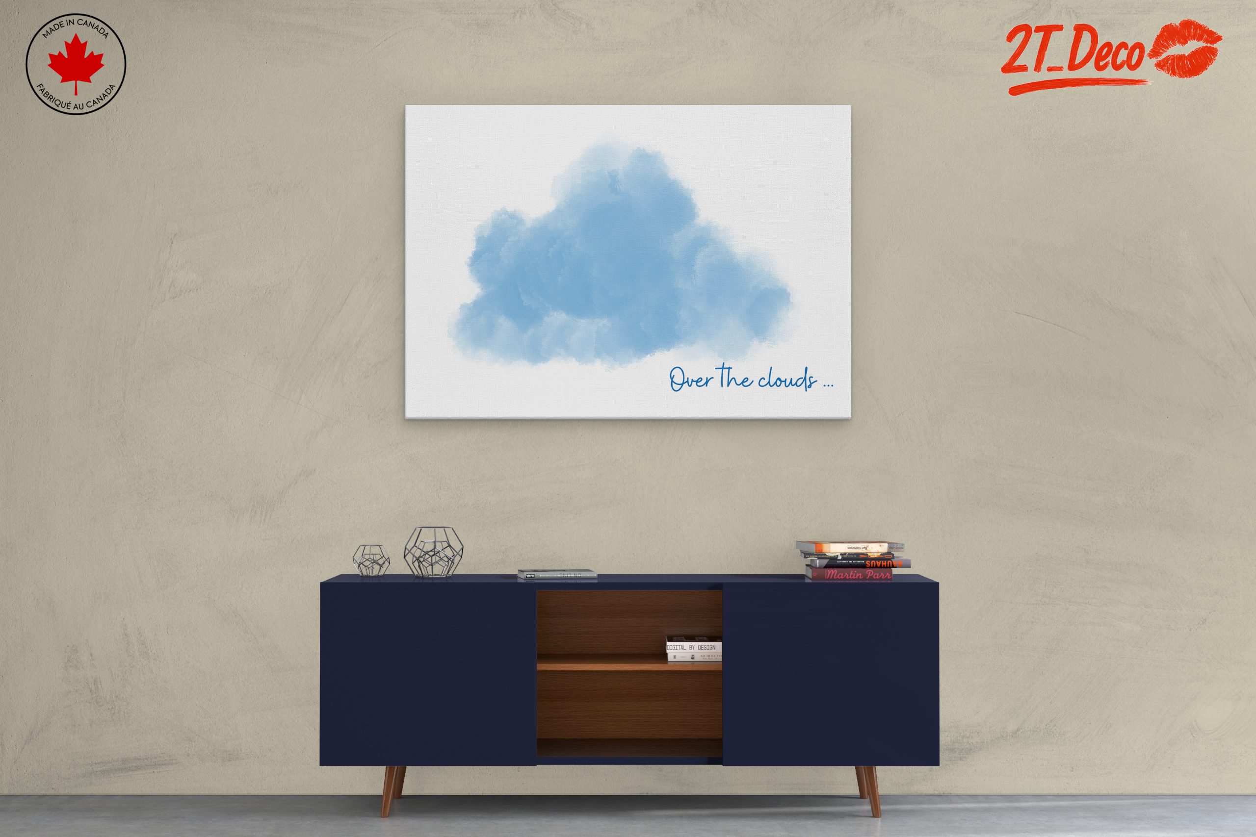 Whimsical Blue Cloud Artwork - Image 3
