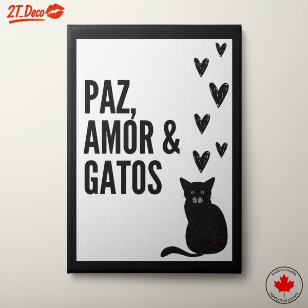Inspirational Cat Art with Hearts