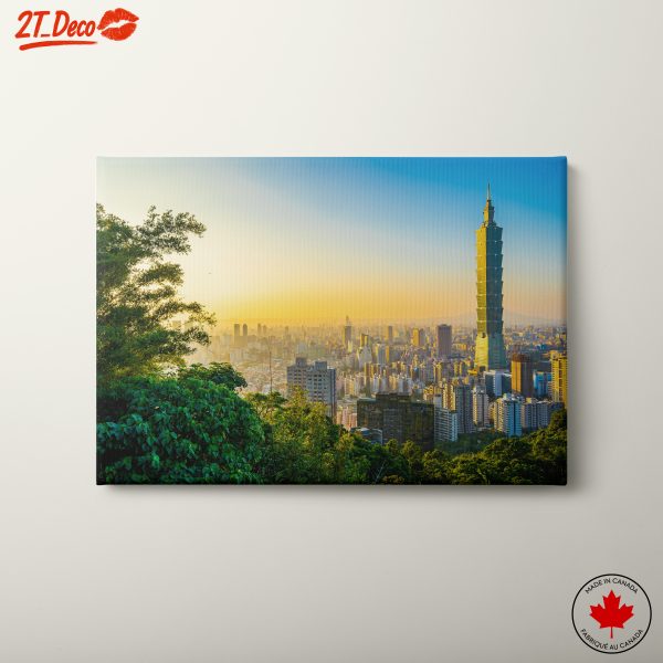 City Skyline at Sunset Featuring Taipei 101