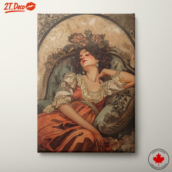 Serene Woman in Floral Elegance Art