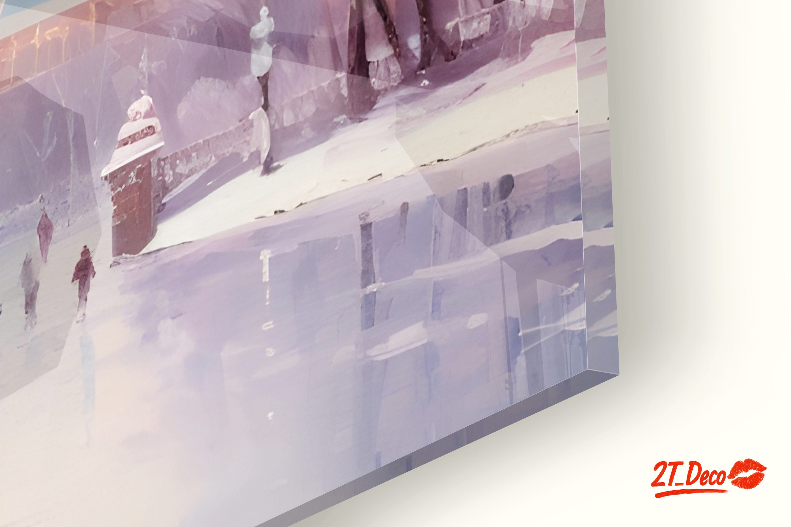 Charming Winter Landscape with Ice Skaters - Image 9