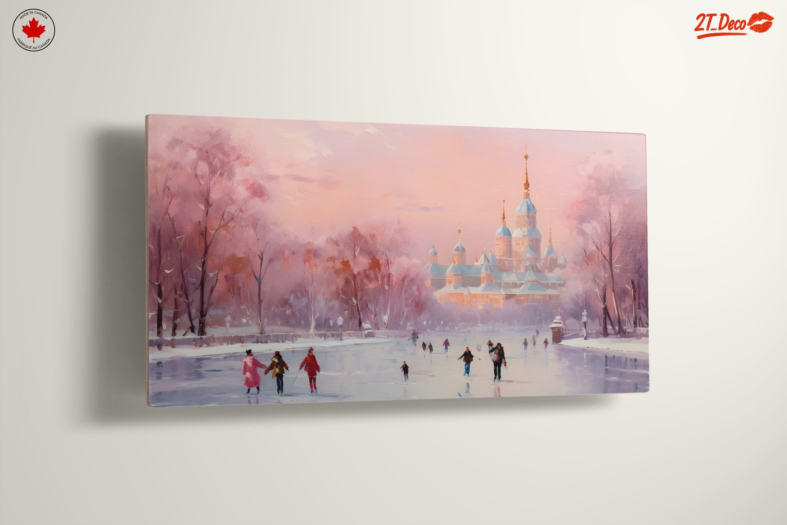 Charming Winter Landscape with Ice Skaters - Image 13
