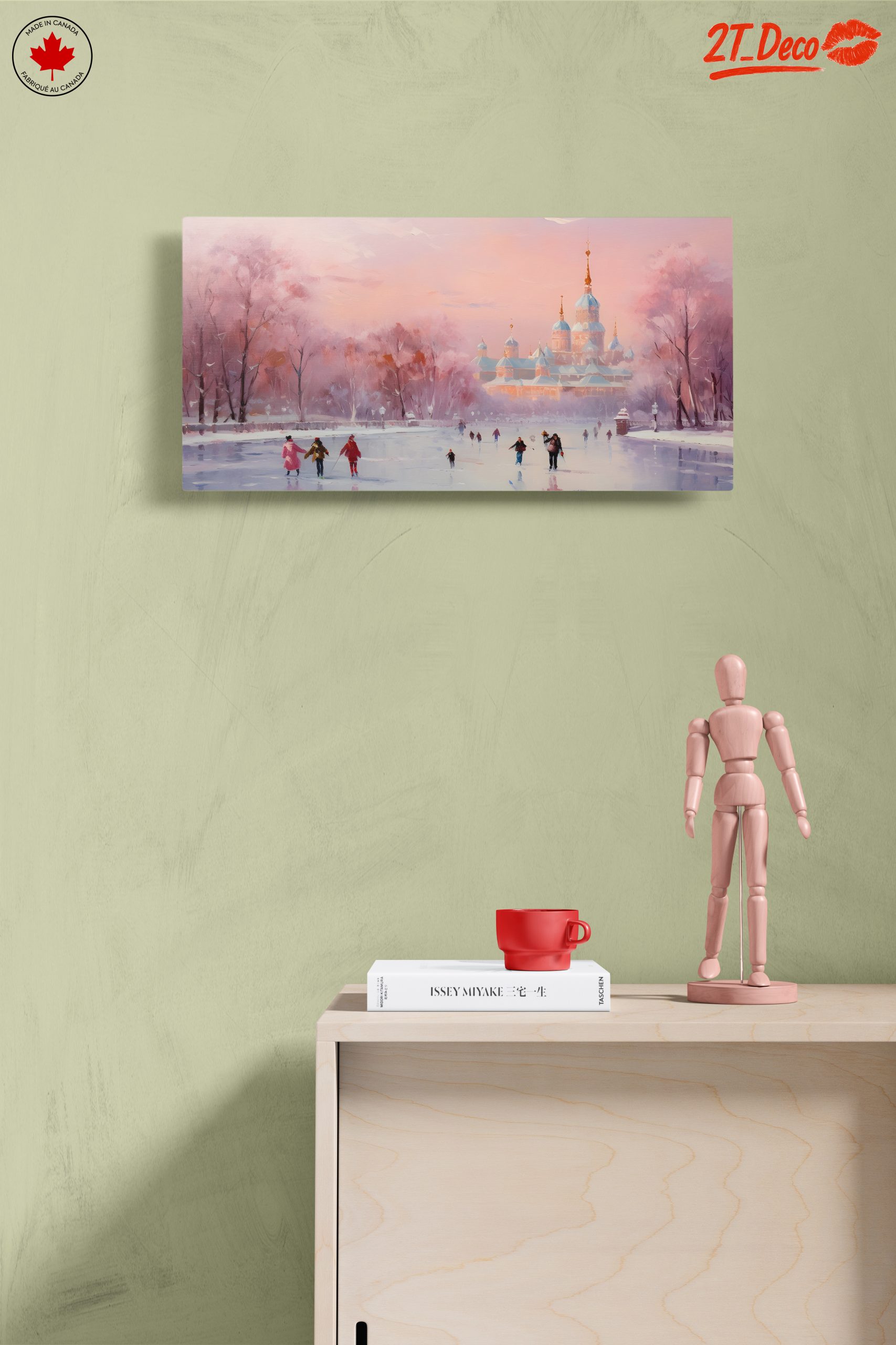 Charming Winter Landscape with Ice Skaters - Image 14