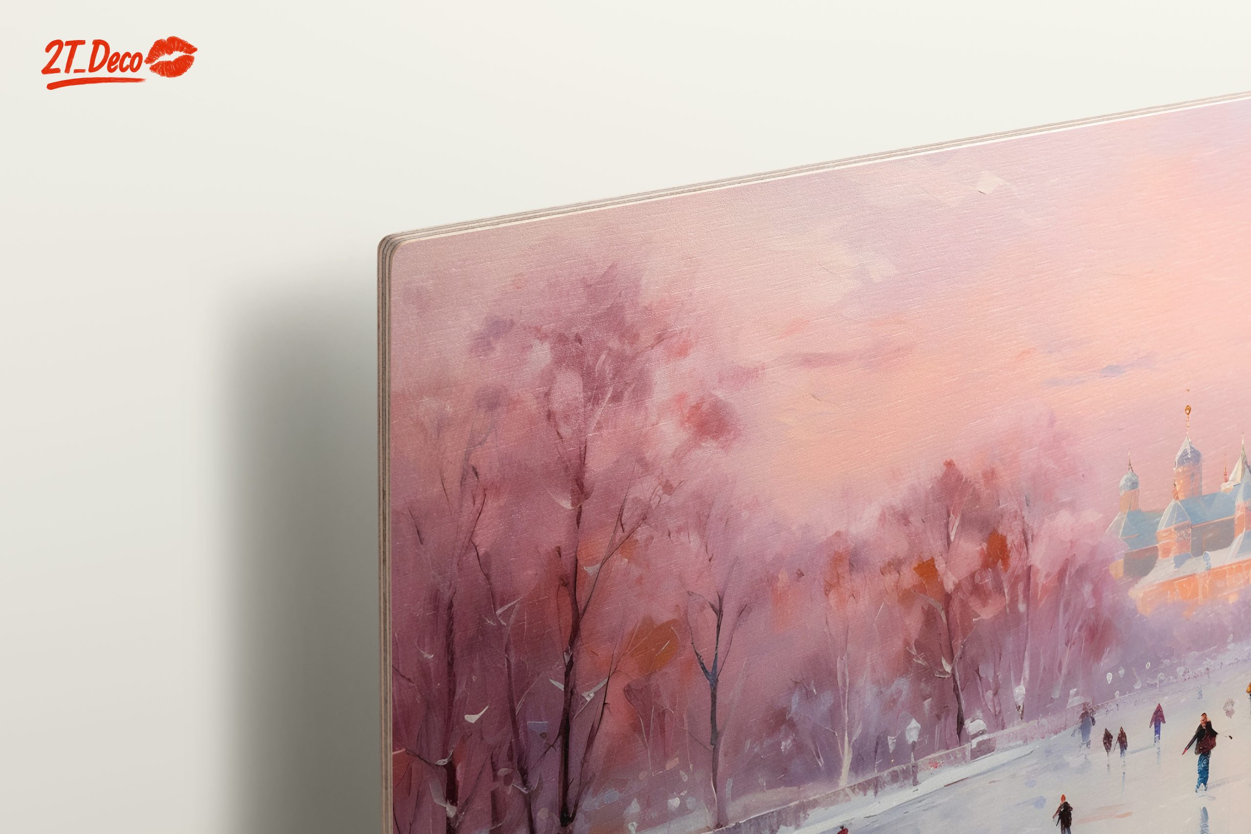 Charming Winter Landscape with Ice Skaters - Image 15