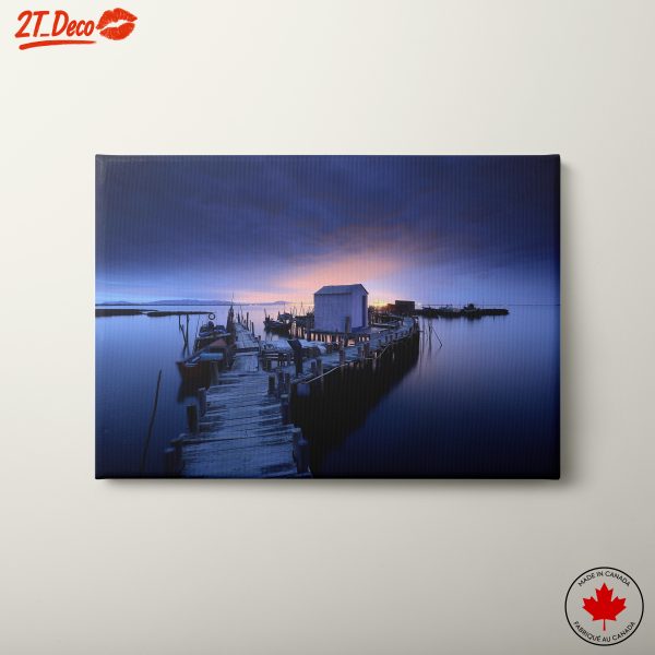 Serene Dock at Sunset Over Water