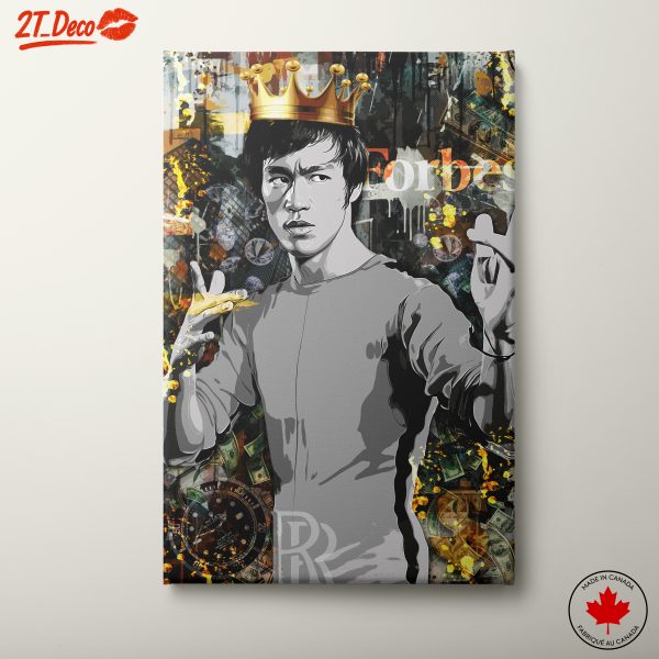 Stylized Art of a Kung Fu Icon with Crown