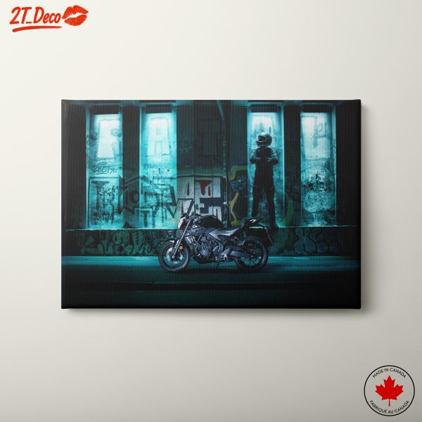 Motorcycle Against Graffiti Wall