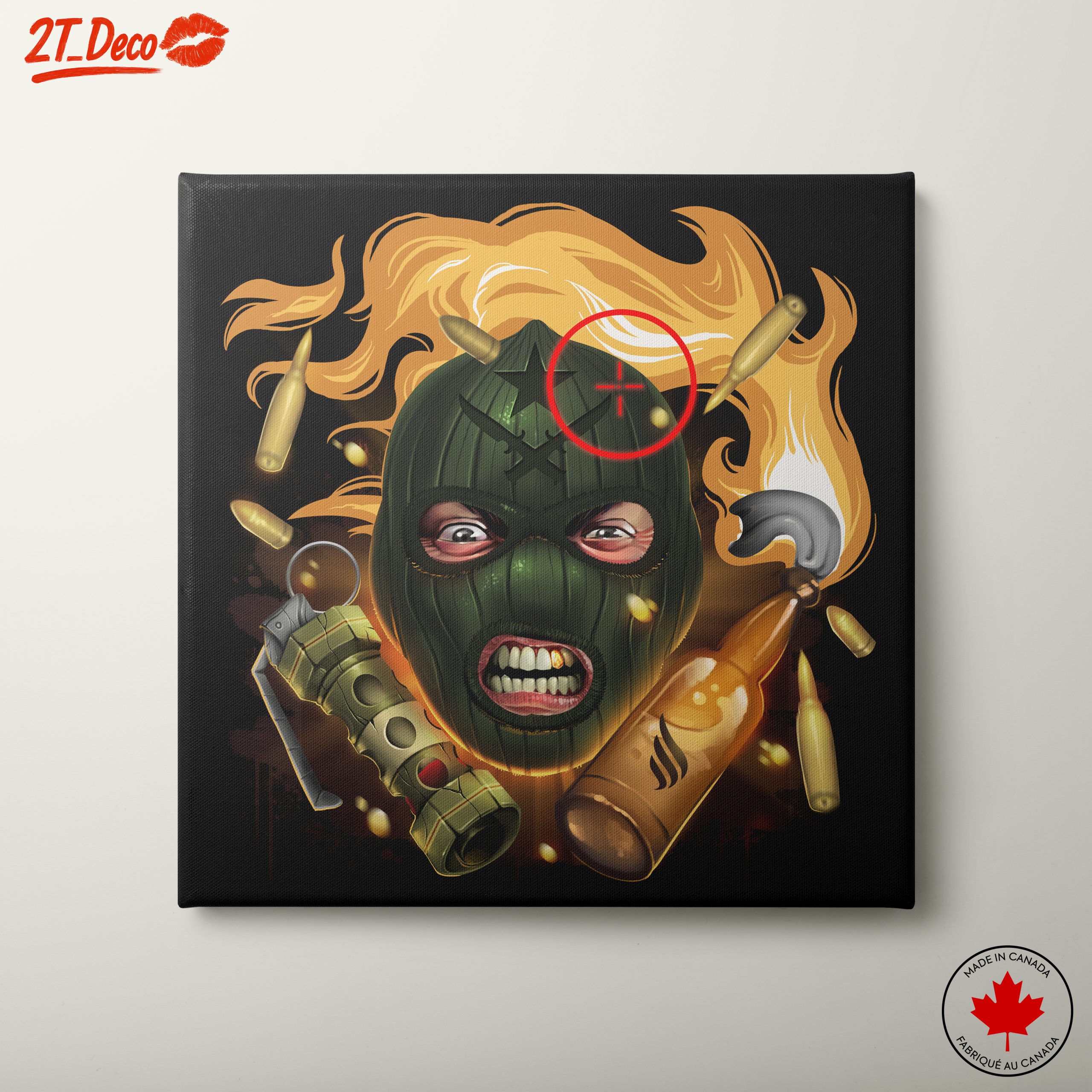 Dynamic Street Art Character with Explosive Elements