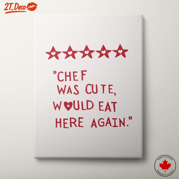 Cute Chef Quote Art for Home Kitchen